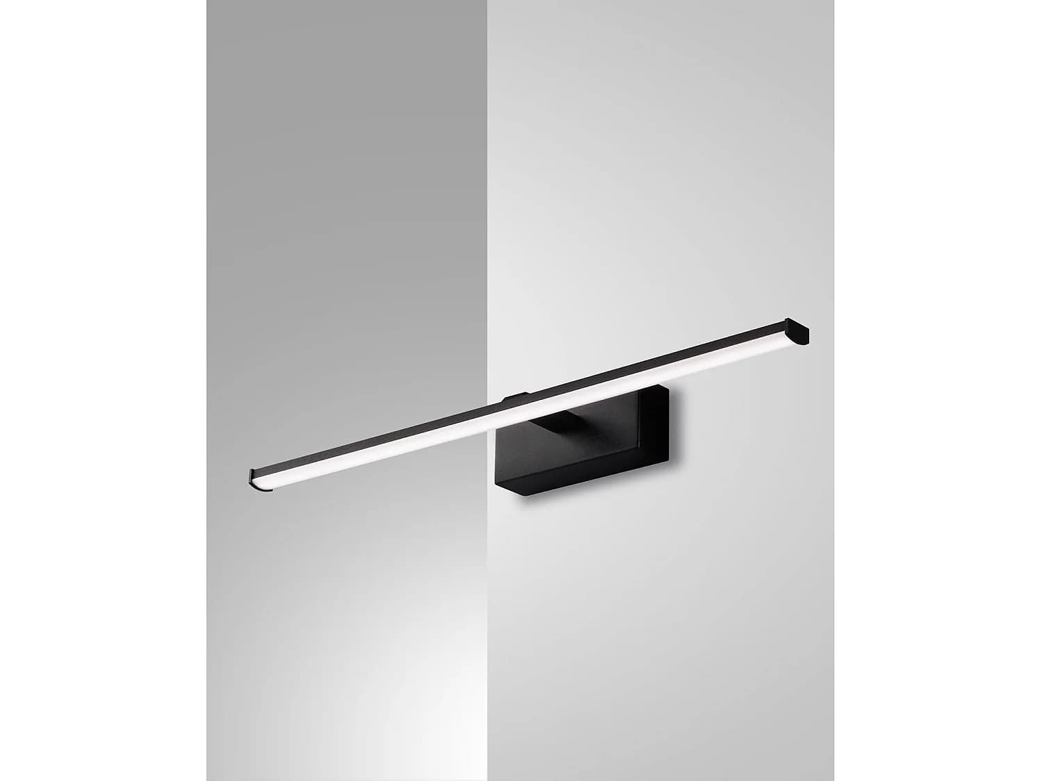Applique Murale Led Intégrée Nala 10 W 1200 Lm 3000 K Ip44, Structure En Métal Et Méthacrylate, Couleur Noire, Design Moderne Et Élégant