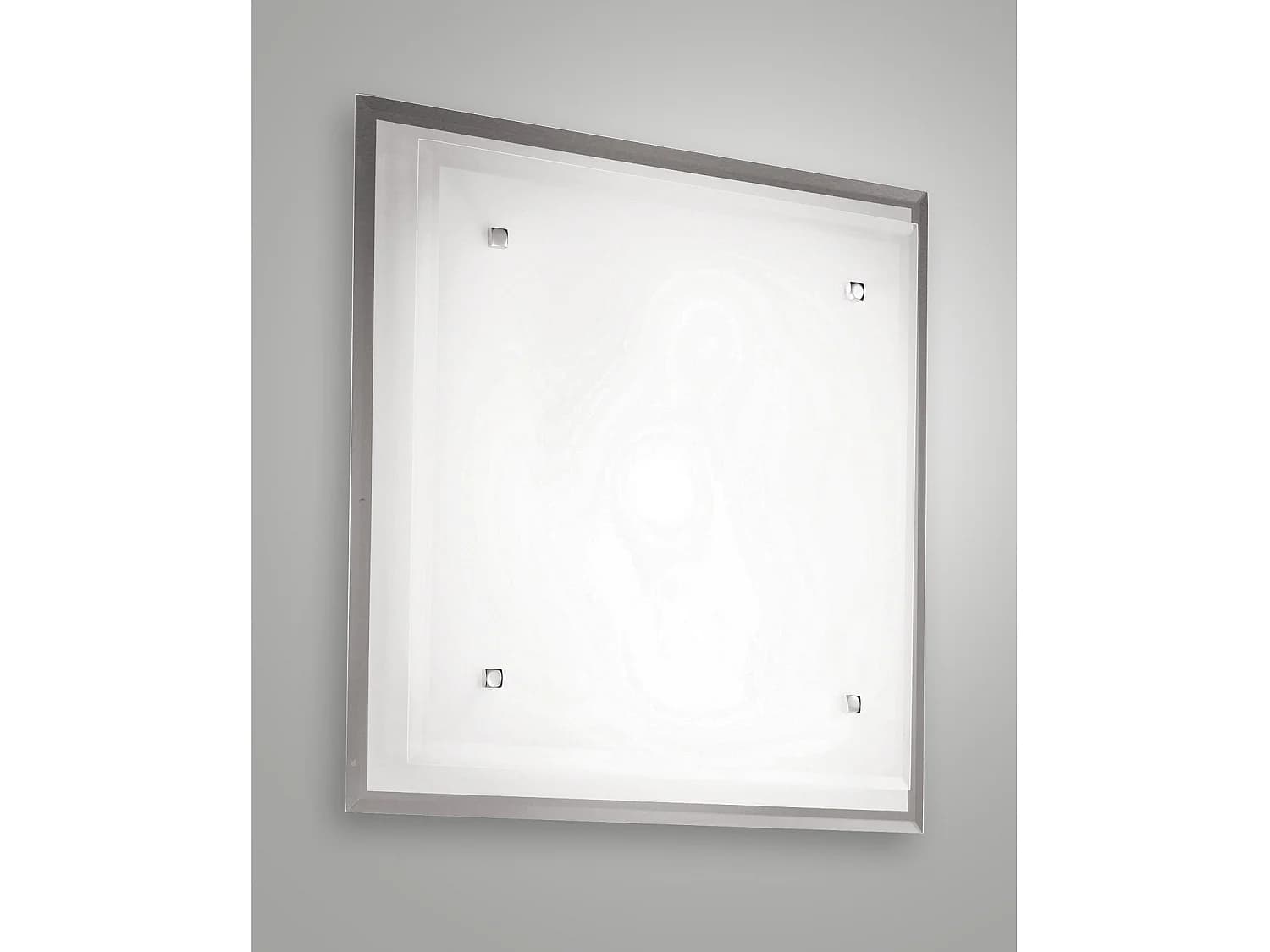 Plafonnier Maggie En Métal Et Verre, Design Élégant, 3 Ampoules E27, 230 V, Blanc, 46 X 46 Cm, Ip20, Idéal Pour Les Intérieurs, 2957-64-102