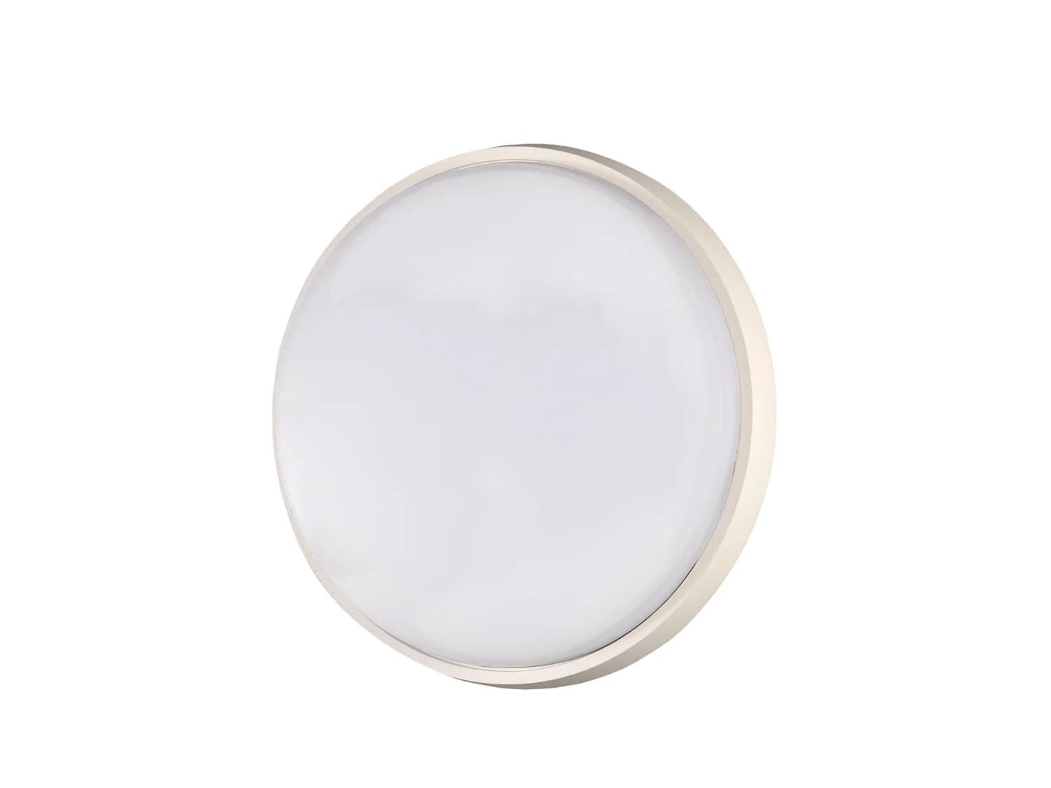Plafonnier Led Olly En Métal Et Polycarbonate, Lumière Chaude 3000K, 30W, Ip54, Design Circulaire Minimaliste Blanc, Code 3315-65-102