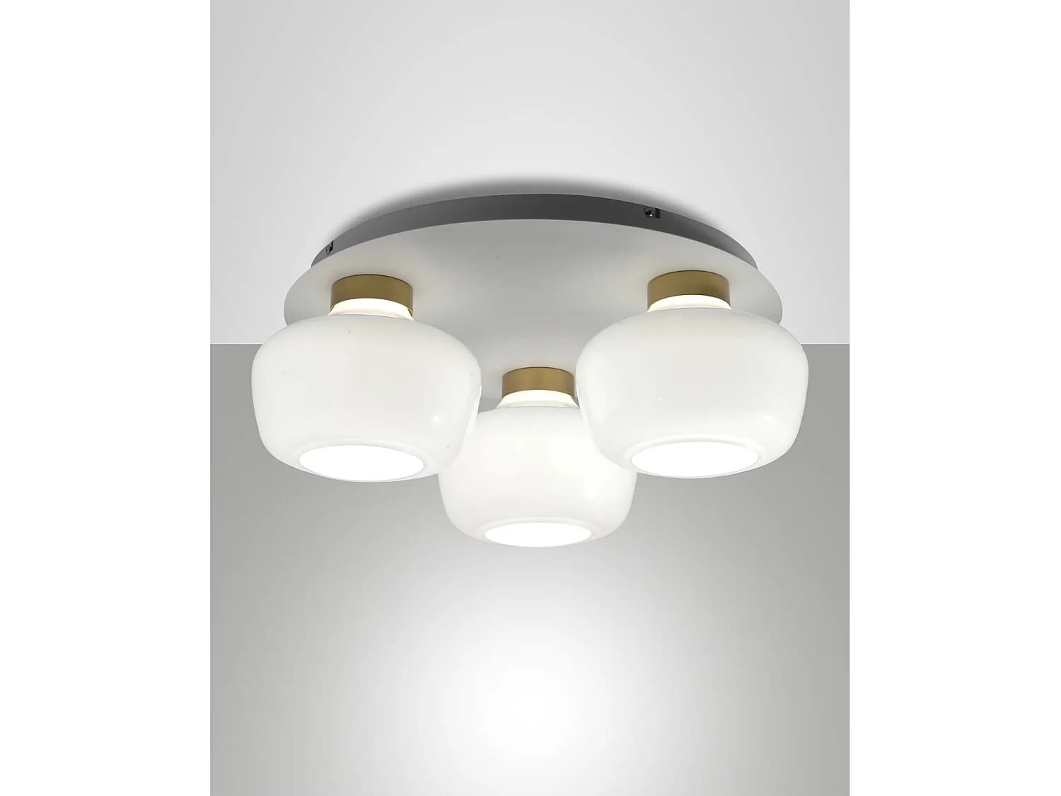 Plafonnier Led Kino Ø50 Cm 36 W 3900 Lm 3000 K, Dimmable, Structure En Métal Et Verre Borosilicate Blanc, Classe 1, Ip20 - Kino