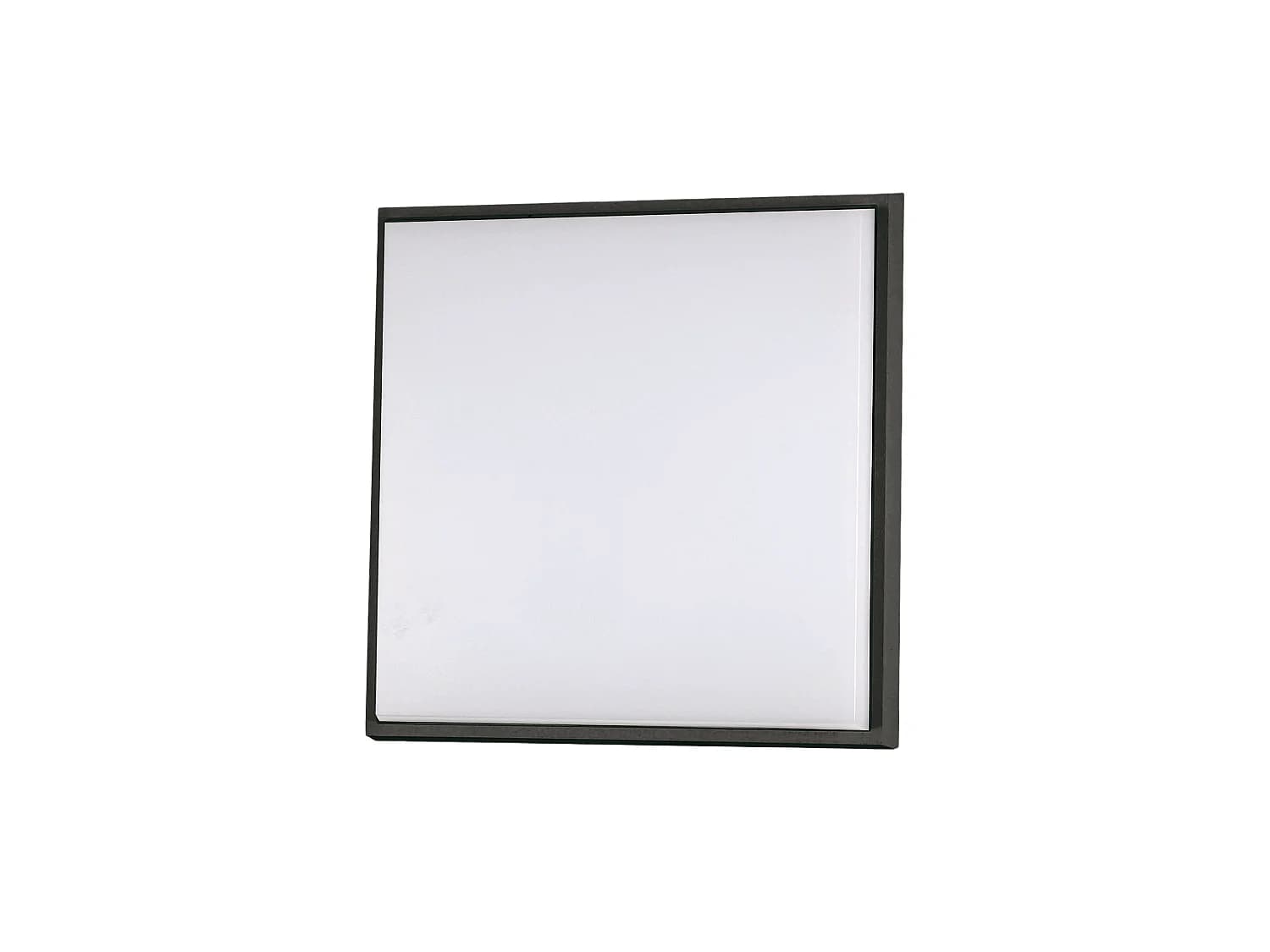Plafonnier Led Carré Desdy 23W 2700Lm 3000K Ip54, Structure Aluminium Et Polycarbonate Noir, Usage Intérieur Et Extérieur, Code 3314-61-101