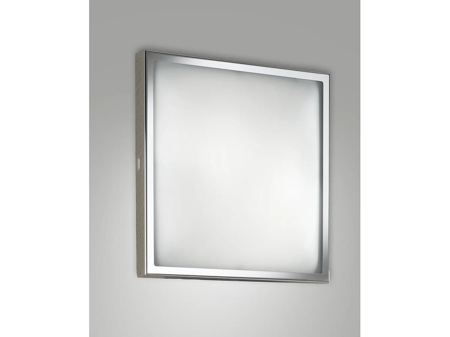 Plafonnier Led Osaka 30X30 Cm 12W 1100Lm 3000K Blanc Chaud, Structure En Métal Chromé Et Verre - Design Moderne Pour L'Éclairage Intérieur
