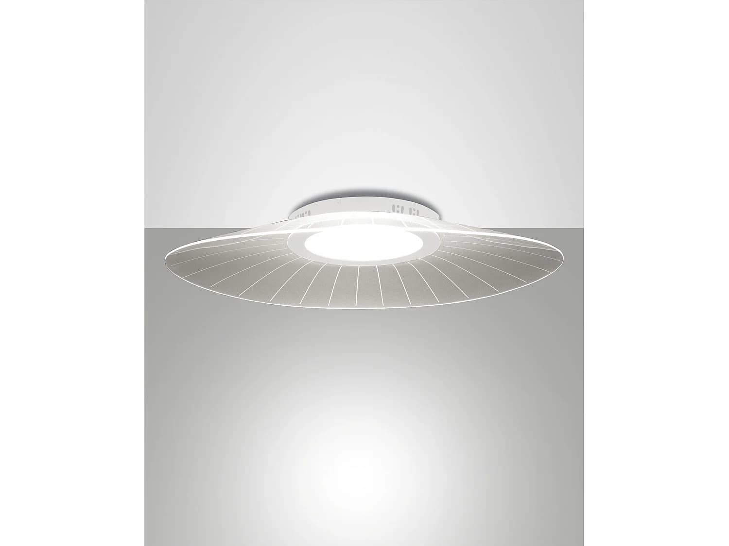 Plafonnier Led Intégré Vela 40 W 5400 Lm 3000 K Blanc Chaud, Structure En Métal Et Méthacrylate Blanc, 78 X 55 Cm, Design Moderne Et Élégant, Classe 1