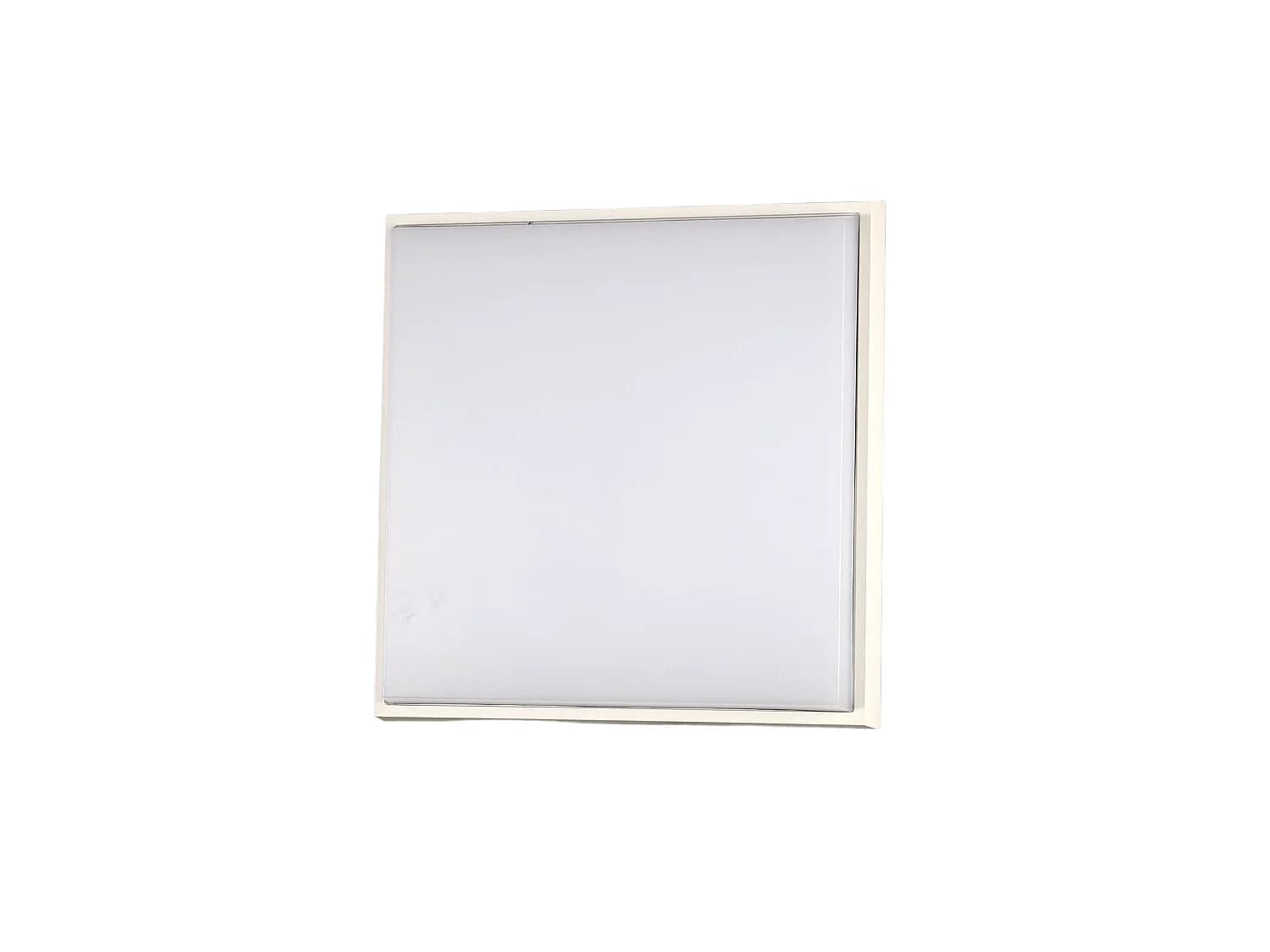 Plafonnier Led Carré Desdy 23 W 2700 Lm 3000 K Blanc Chaud, Cadre En Métal Et Polycarbonate Blanc, Ip54, Design Moderne 3314-61-102