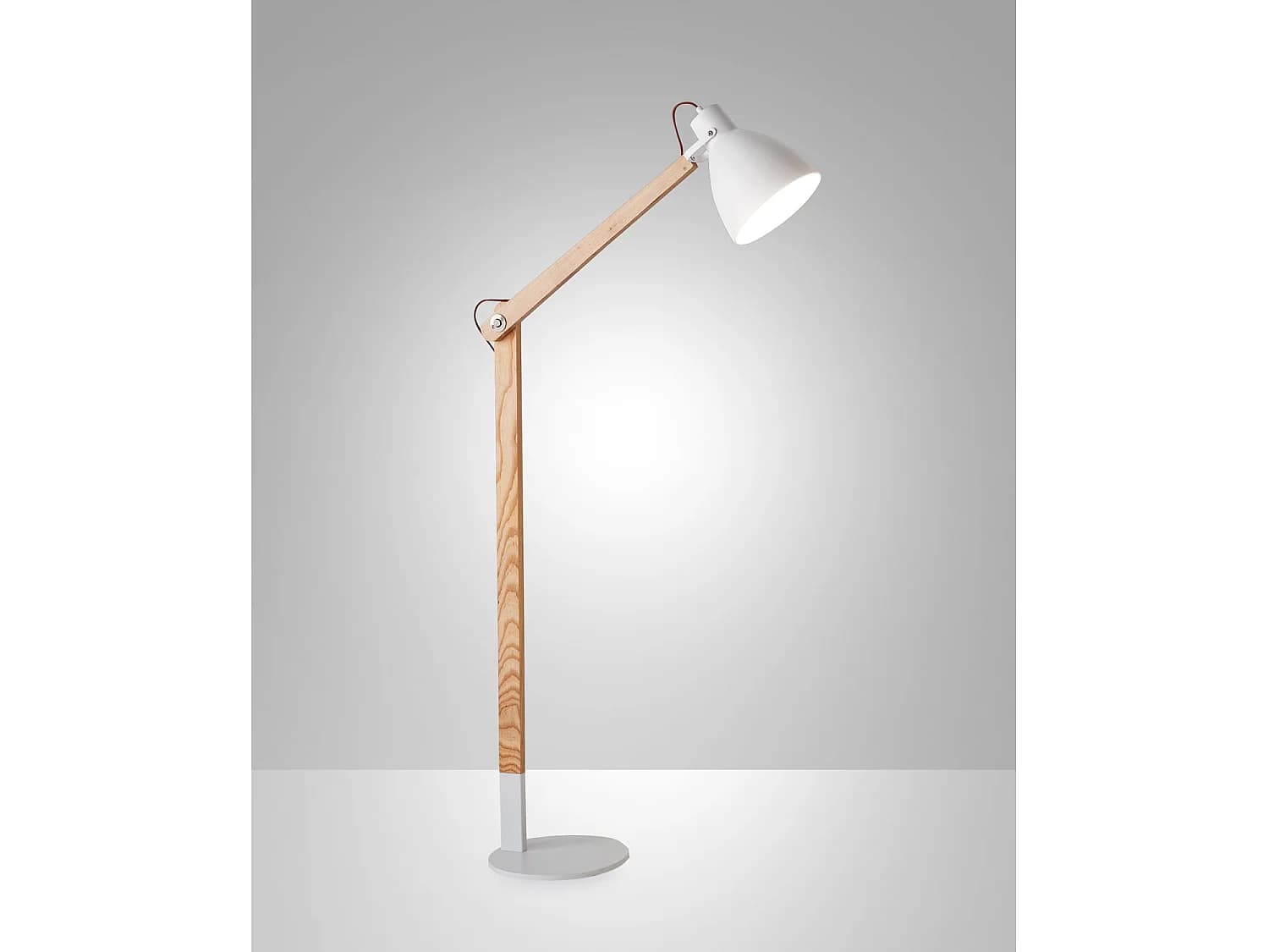 Lampadaire Sveva En Métal Et Bois De Frêne, Hauteur Réglable Jusqu'À 180 Cm, Douille E27, Design Moderne Et Élégant Pour L'Éclairage Intérieur