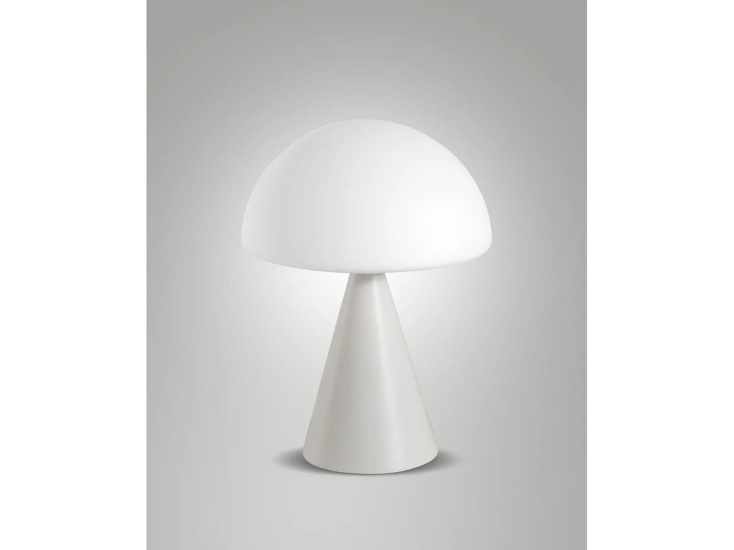 Lampe De Table Led Blip 7W Avec Commande Tactile Et Technologie Cct 2700K-4000K, Structure En Métal Et Verre Soufflé, Couleur Blanche - Blip