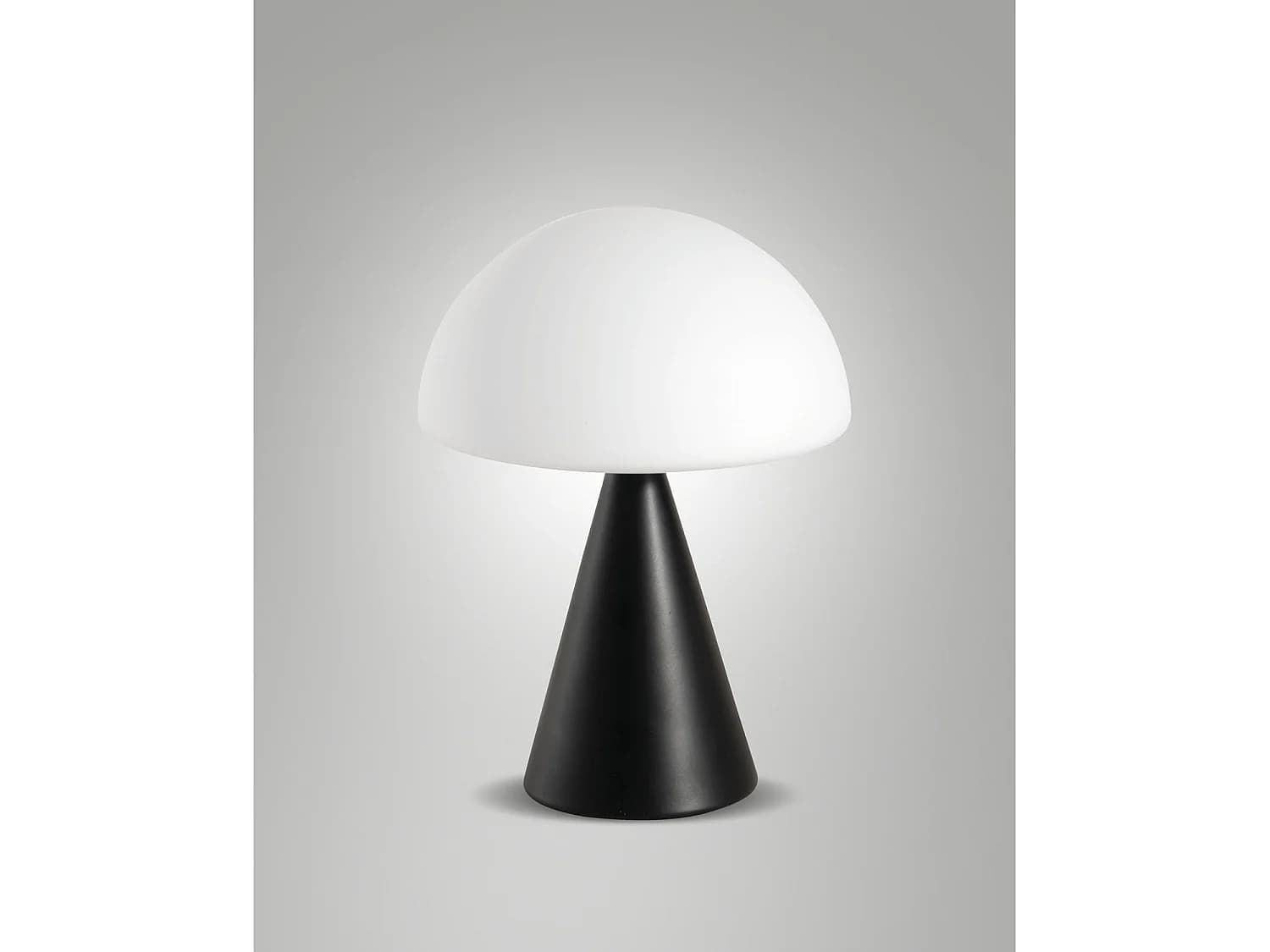 Lampe De Table Led Blip 7W Avec Commande Tactile Et Technologie Cct 2700K-4000K, Structure En Métal Et Verre Soufflé, Couleur Noire - Blip
