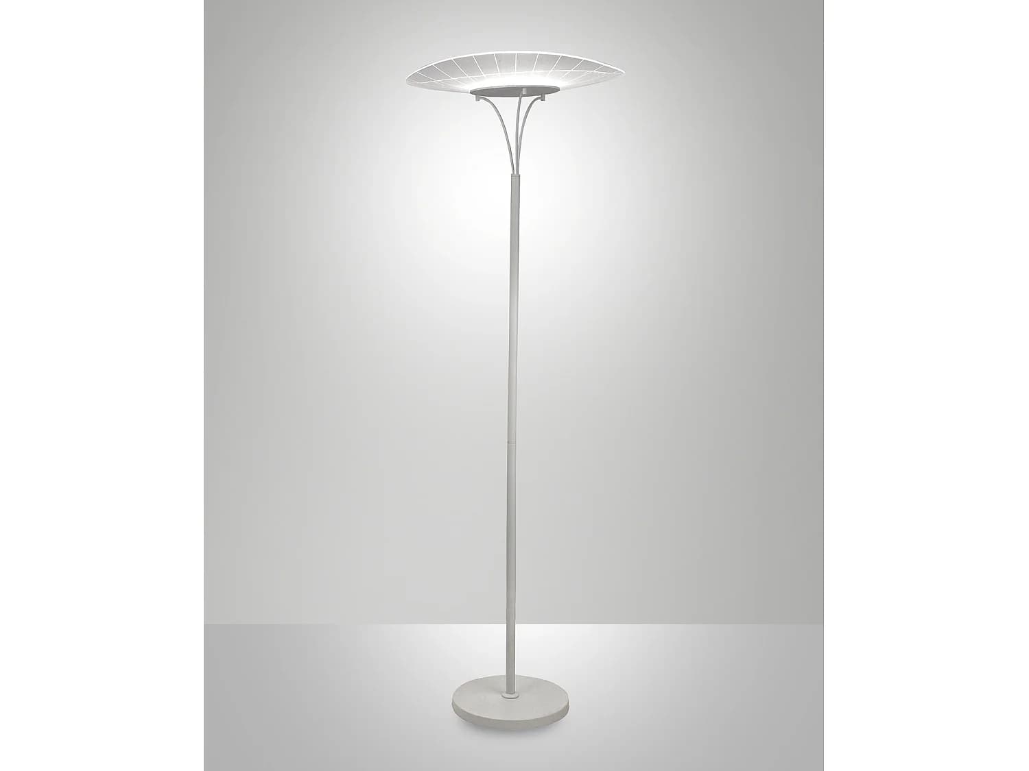 Lampadaire Vela, Éclairage Led Intégré 24 W, 2180 Lm, Blanc 3000 K, Structure En Métal Et Méthacrylate, Design Moderne Et Élégant, Hauteur 175 Cm.