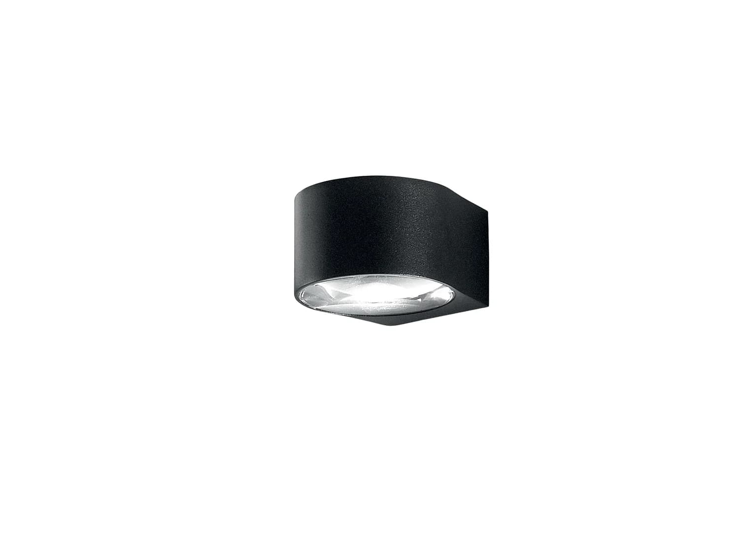 Applique Murale Led Extérieure Lao 12 W 1080 Lm 3000 K, Couleur Noire, En Aluminium Et Verre Cristal, Ip65, Design Moderne Et Élégant