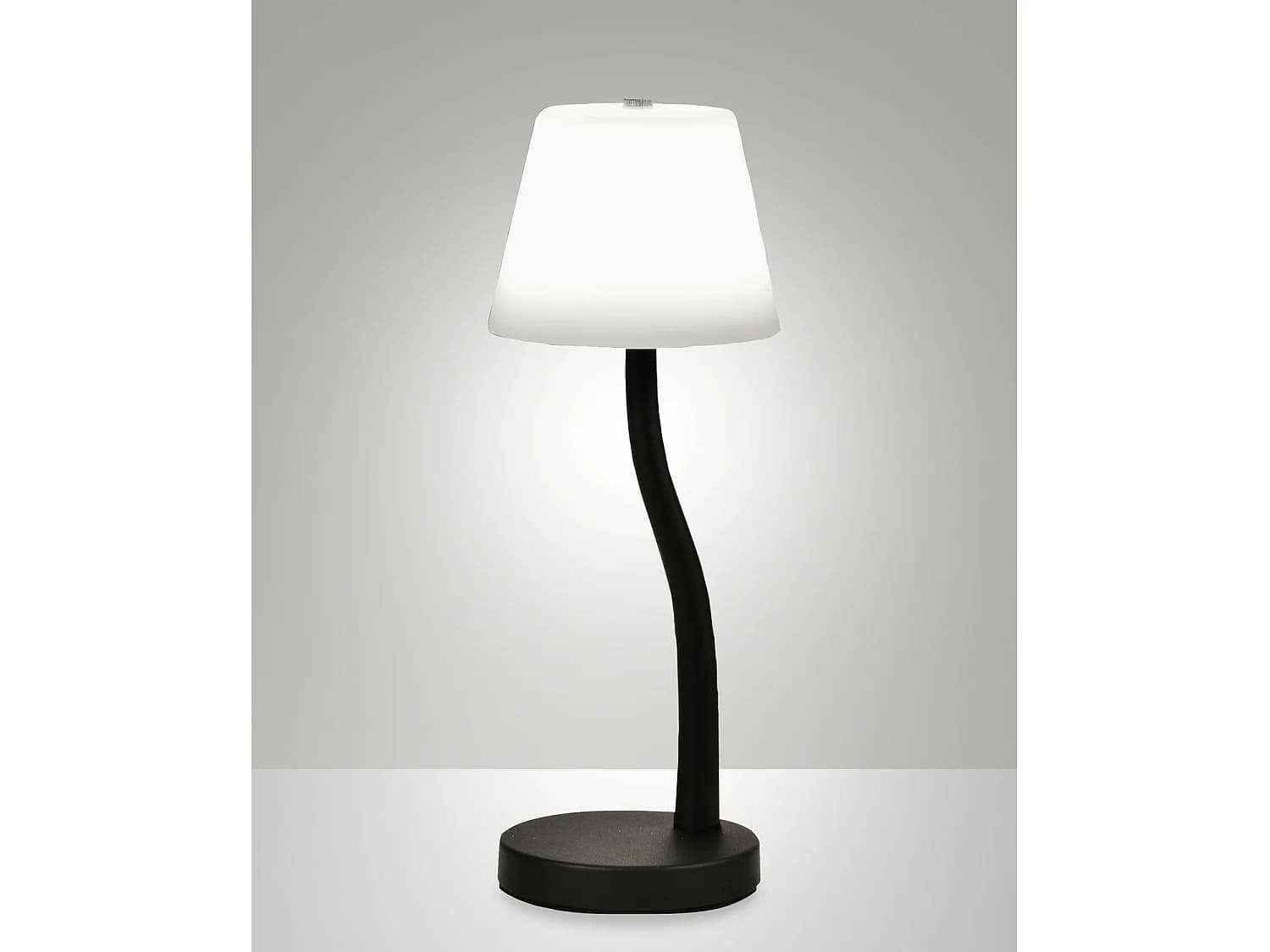 Lampe De Table Led Ibla, 9 W, 750 Lm, 3 000 K, Variateur Tactile, Structure En Métal Et Verre Soufflé, Couleur Noire - Ibla
