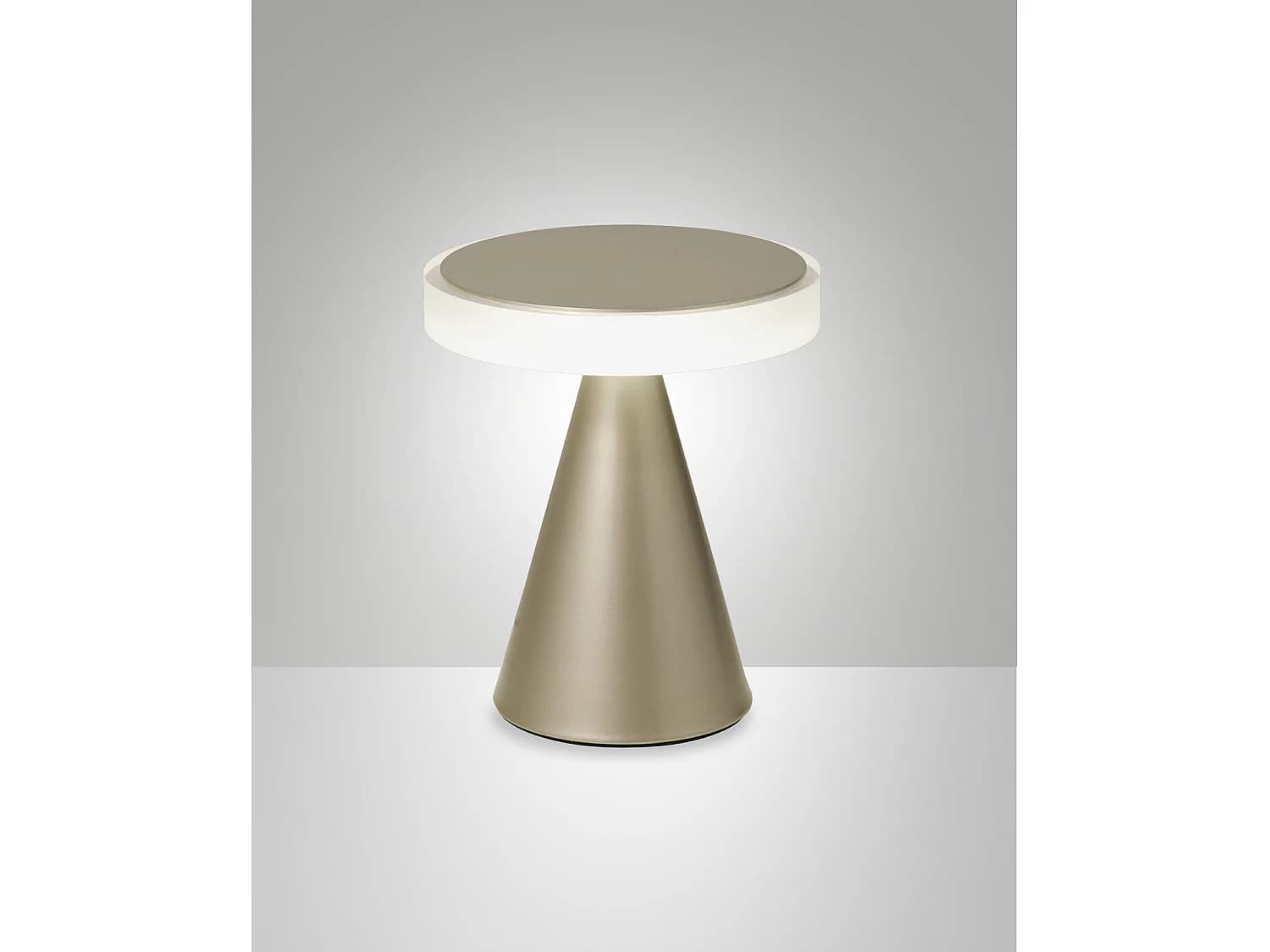Lampe De Table Led Fabas, Lumière Neutre 8 W 750 Lm 3000 K, Structure En Métal Et Méthacrylate Avec Commande Tactile, Or Mat - Fabas Luce