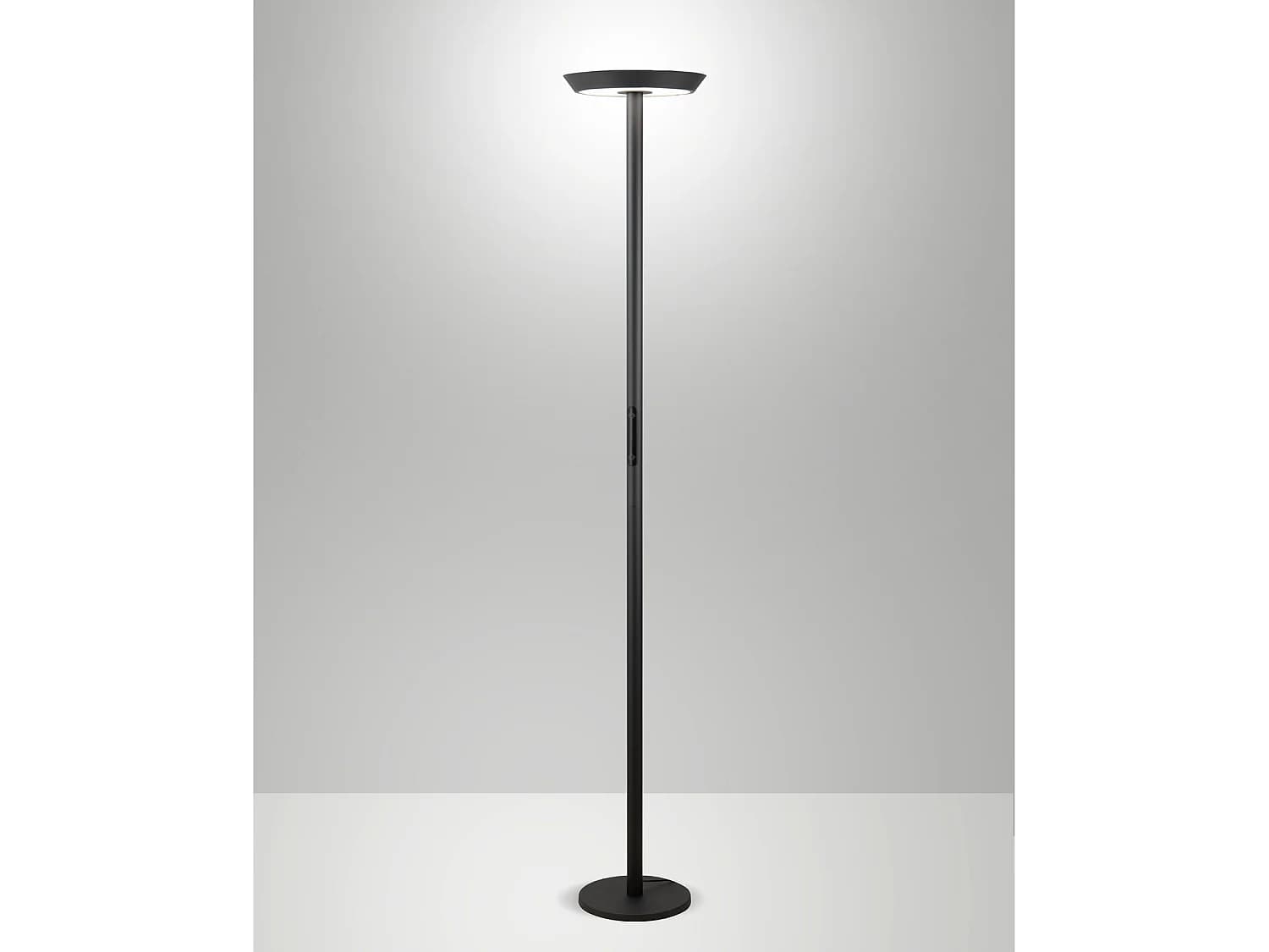 Lampadaire Fizz Anthracite Avec Led 50W Intégrée, Structure Aluminium Et Méthacrylate, Température Réglable 2700K À 4000K, Design Moderne Fizz