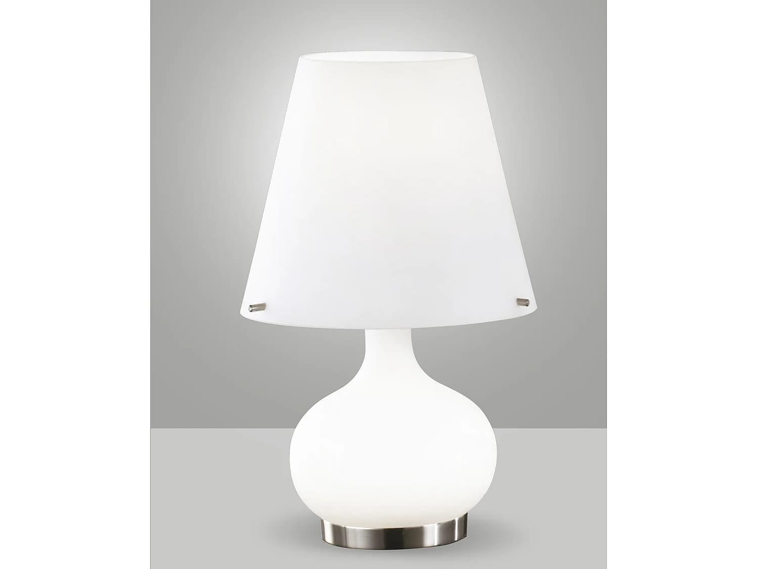 Lampe De Table Ade En Métal Et Verre Soufflé Blanc, Design Élégant Avec Double Interrupteur, Douille G9 Et E14, 230 V, Code 2533-34-102