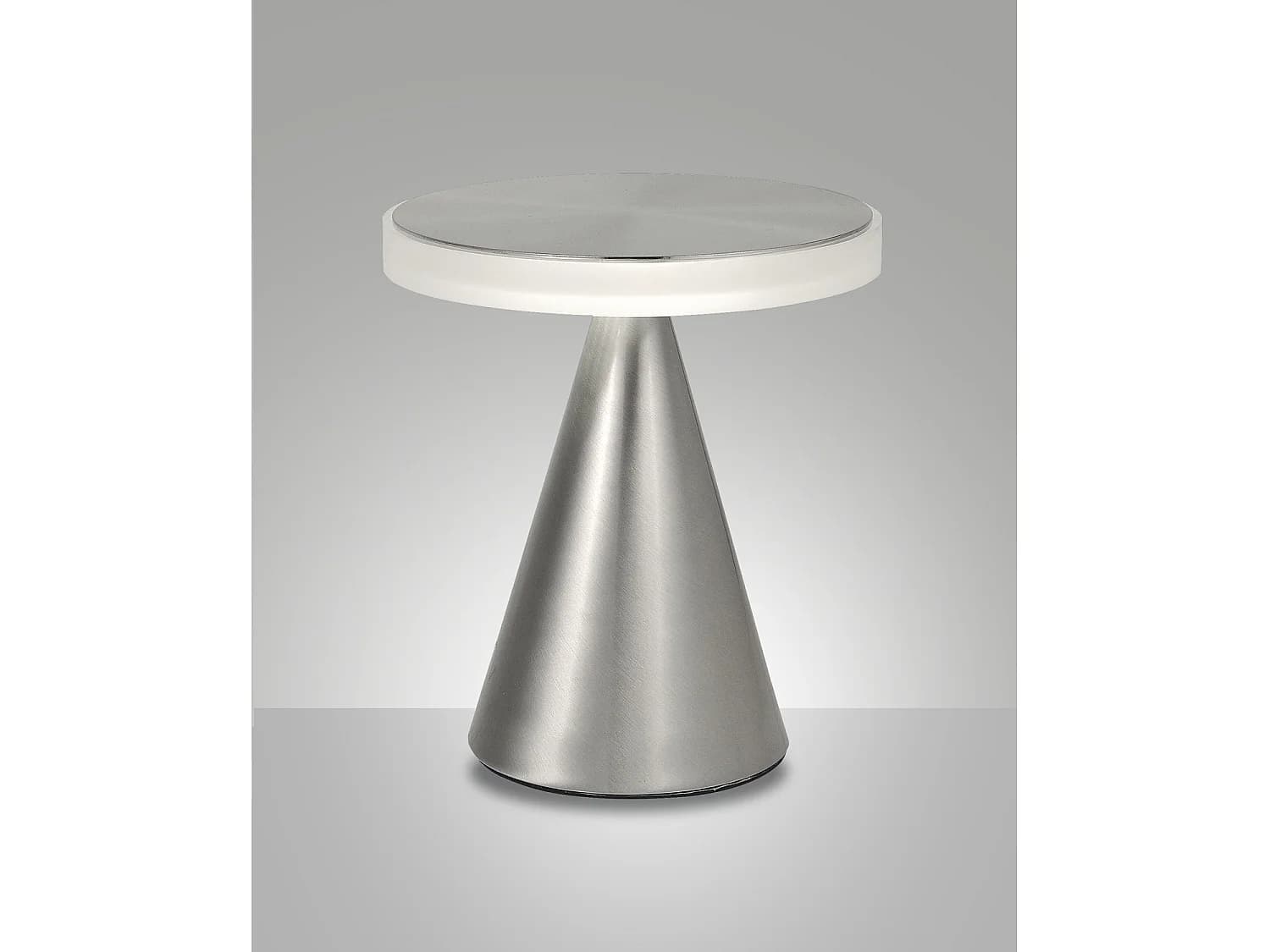 Lampe De Table Led Neutre 12 W 1260 Lm 3000 K, Structure En Métal Et Méthacrylate, Finition Nickel Satiné, Ip20 - Éclairage D'Intérieur Élégant