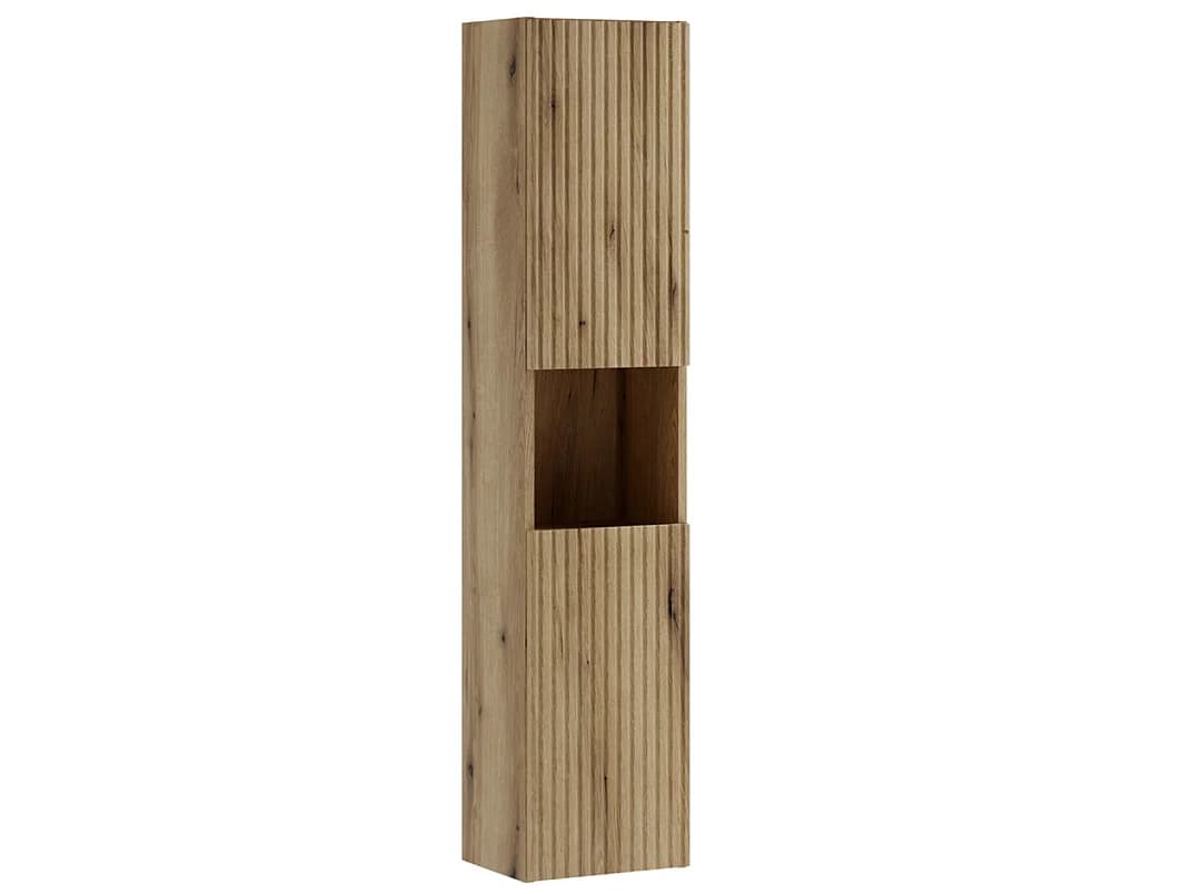 Colonne de salle de bain suspendue haute 30cm NOVA – Meuble mural design moderne-Naturel