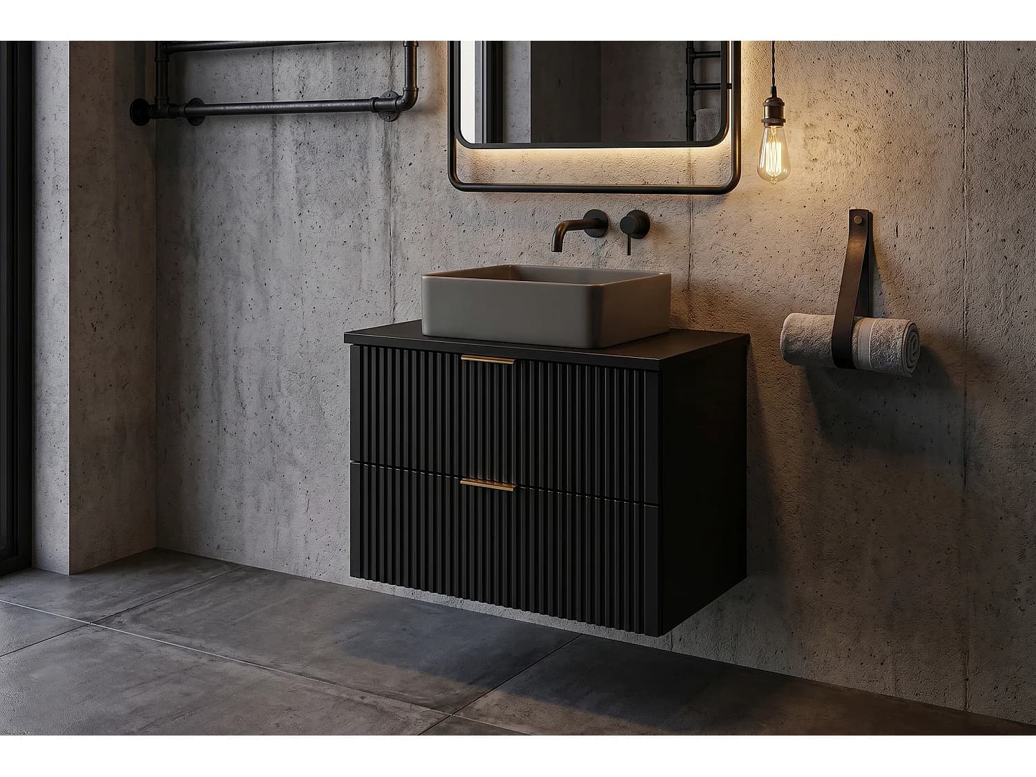 Meuble Vestro avec lavabo de 60 cm et plan de travail