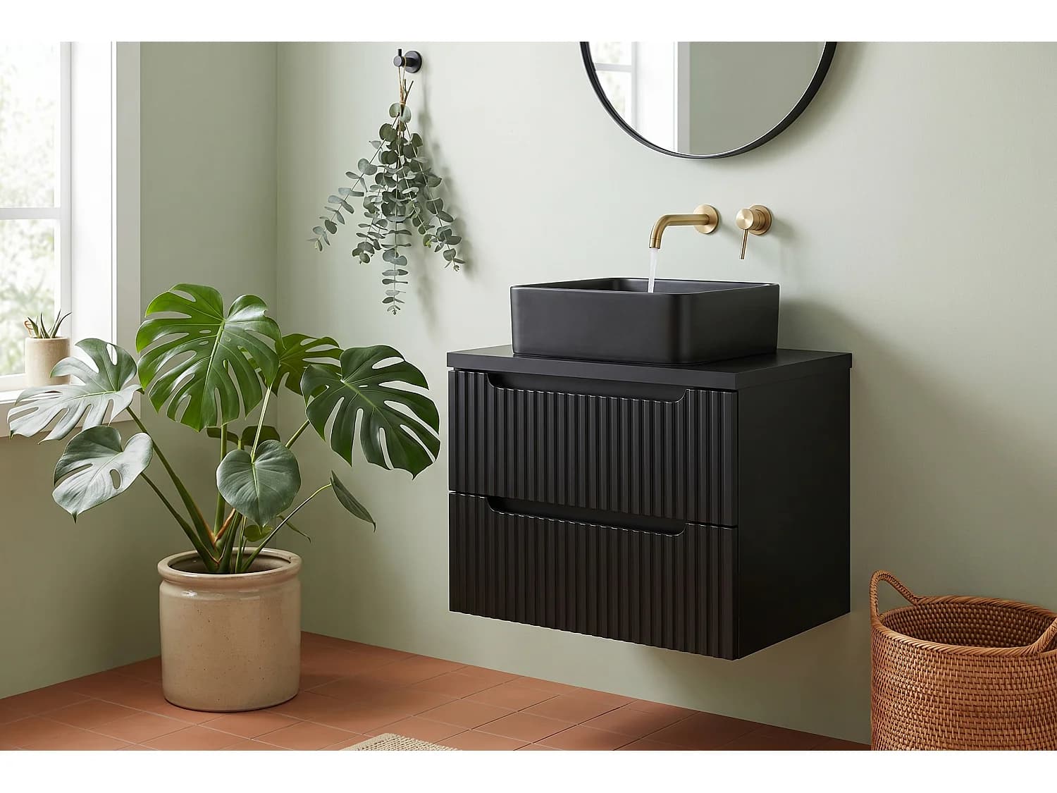 Meuble Kervo avec lavabo de 50 cm et plan de travail