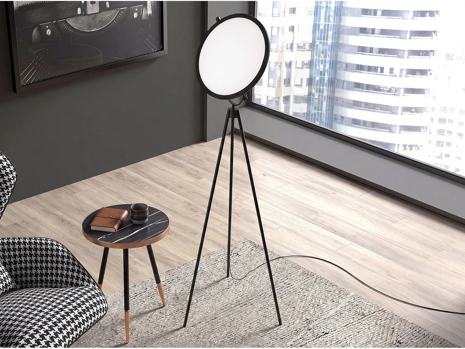 Lampadaire en acier noir 8102 THE LUMINE
