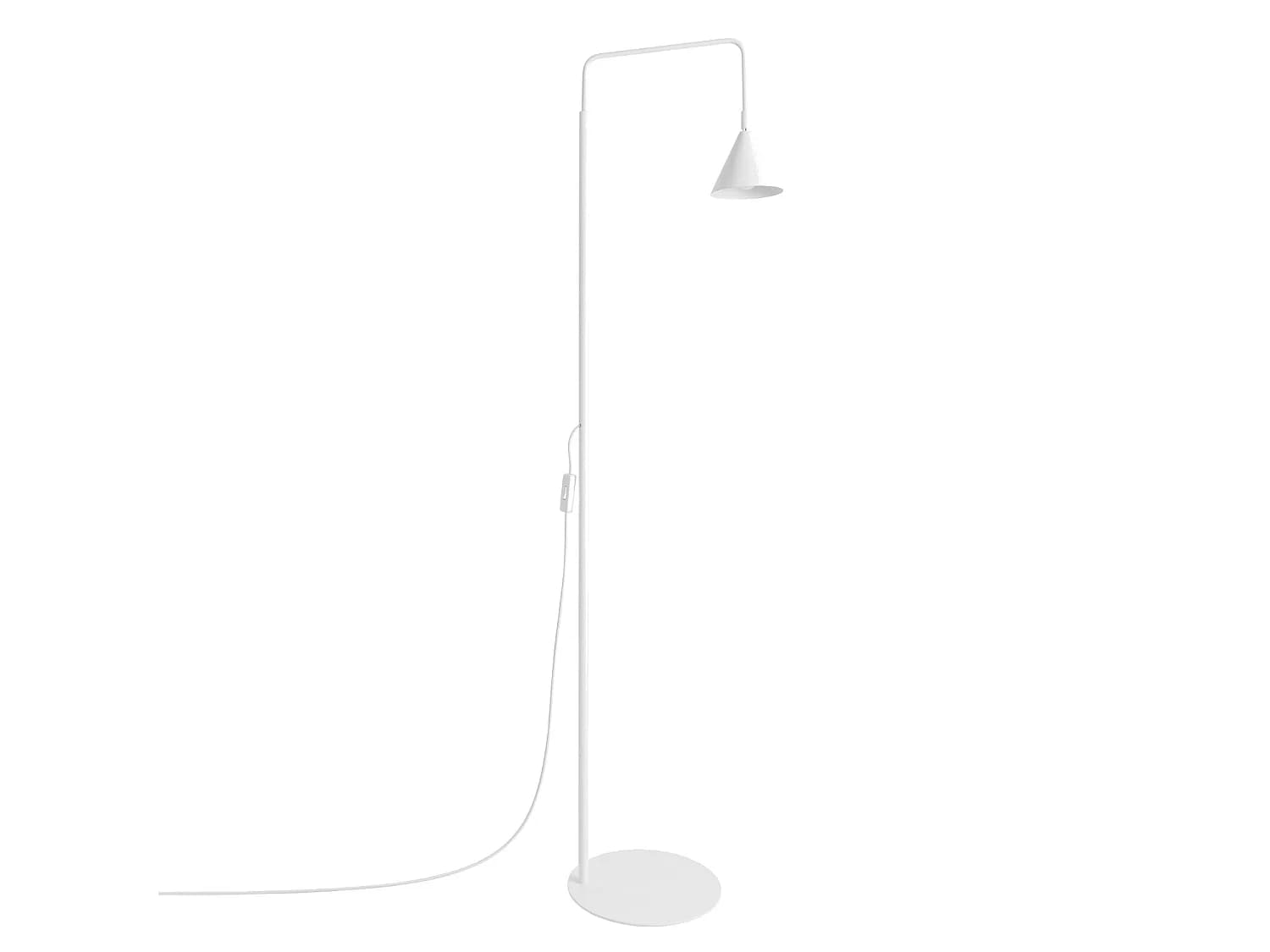 Lampadaires NOX moderne en acier - 1 sources lumineuses - L.30 x H.165 cm - blanc