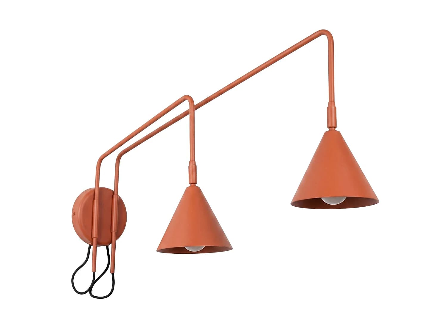 Appliques NOX moderne en acier - 2 sources lumineuses - L.150 x H.30 cm - ocre rouge
