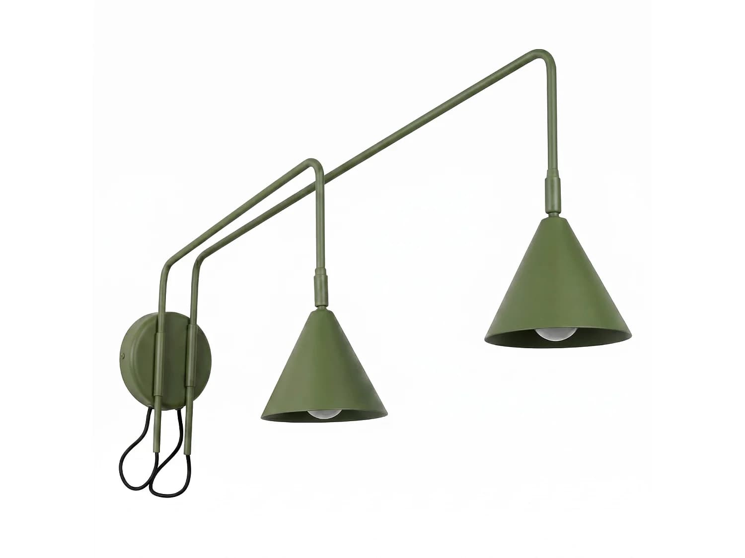 Appliques NOX moderne en acier - 2 sources lumineuses - L.150 x H.30 cm - vert olive