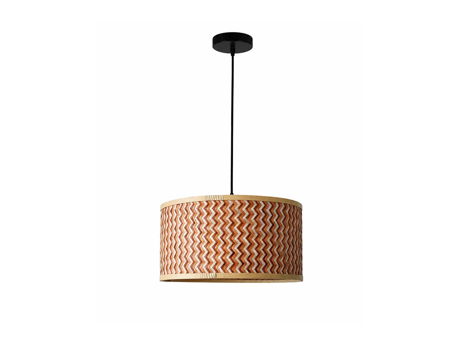 Suspension en bambou tressé crème et marron 50 cm - Phil