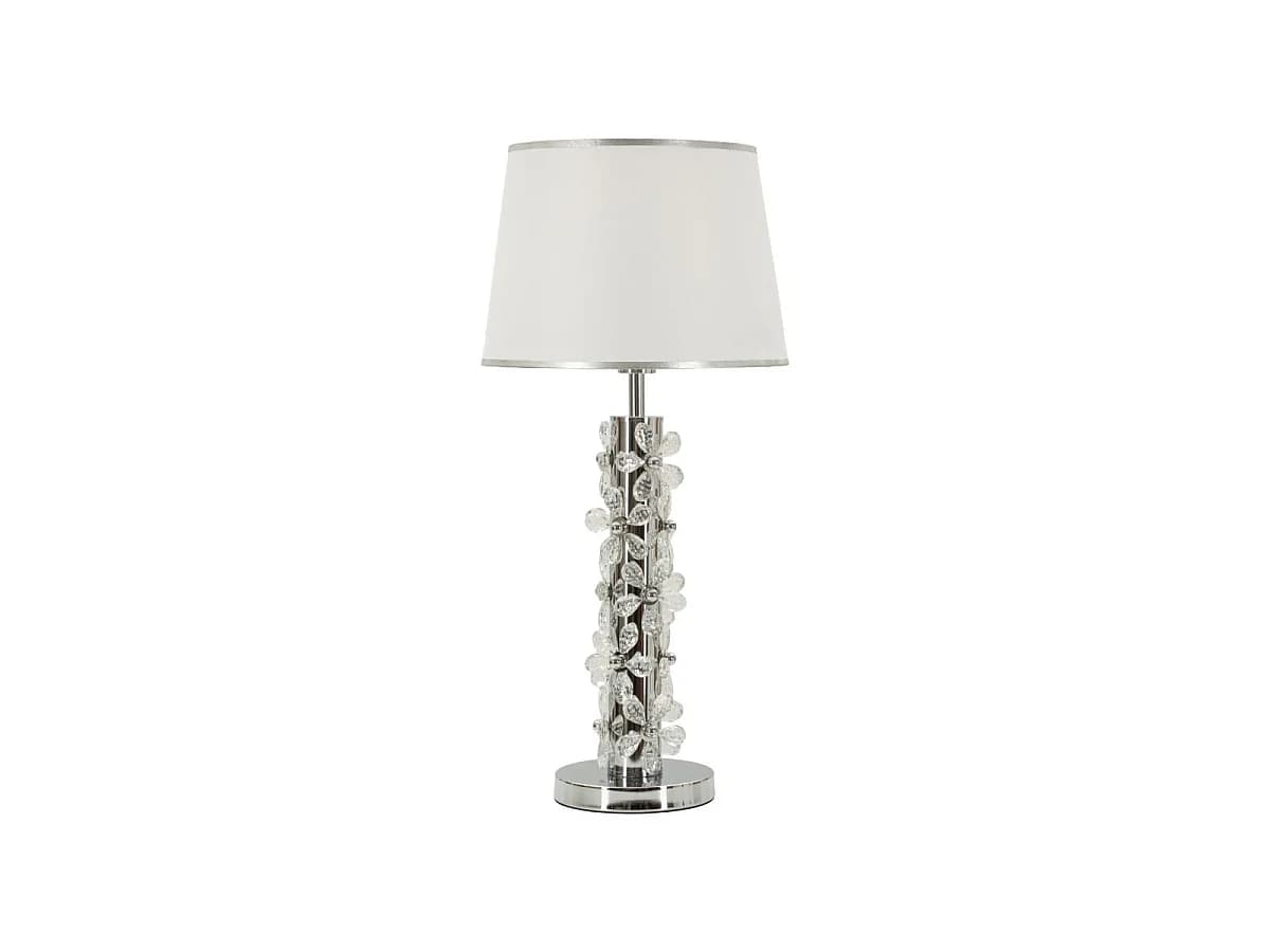 Lampe à Poser Design "Silver Flower" 74cm Argent