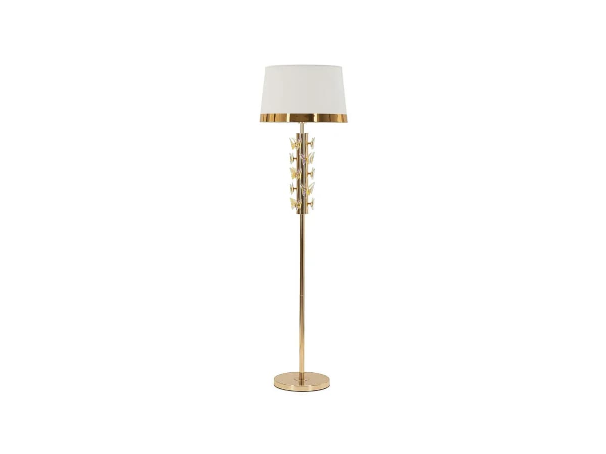 Lampadaire Design "Gold Butterfly" 157cm Or & Blanc