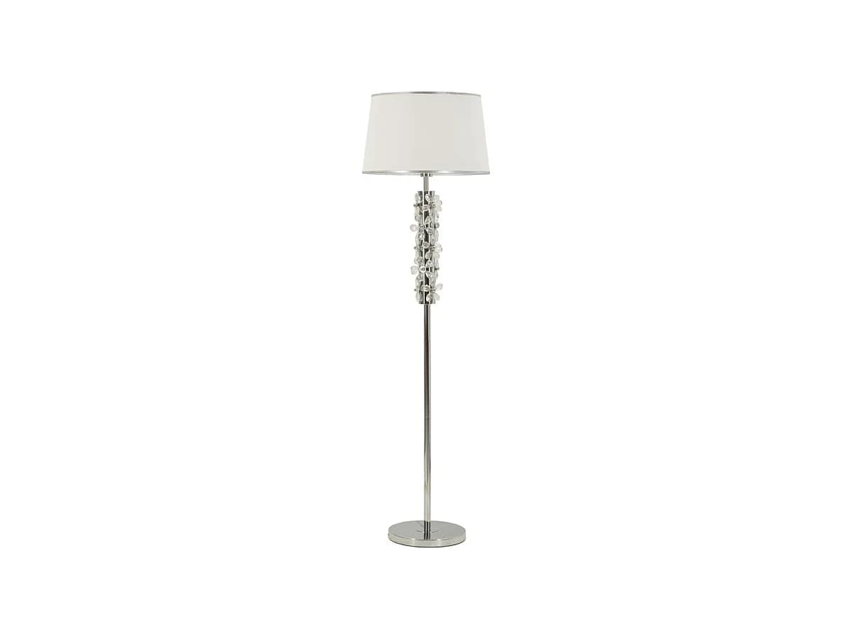 Lampadaire "Flower" 157cm Argent & Blanc