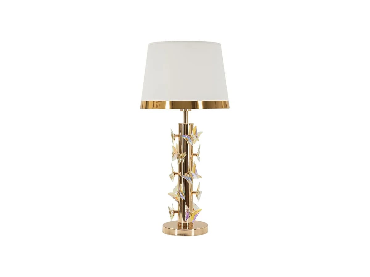 Lampe à Poser "Butterfly" 74cm Or & Blanc