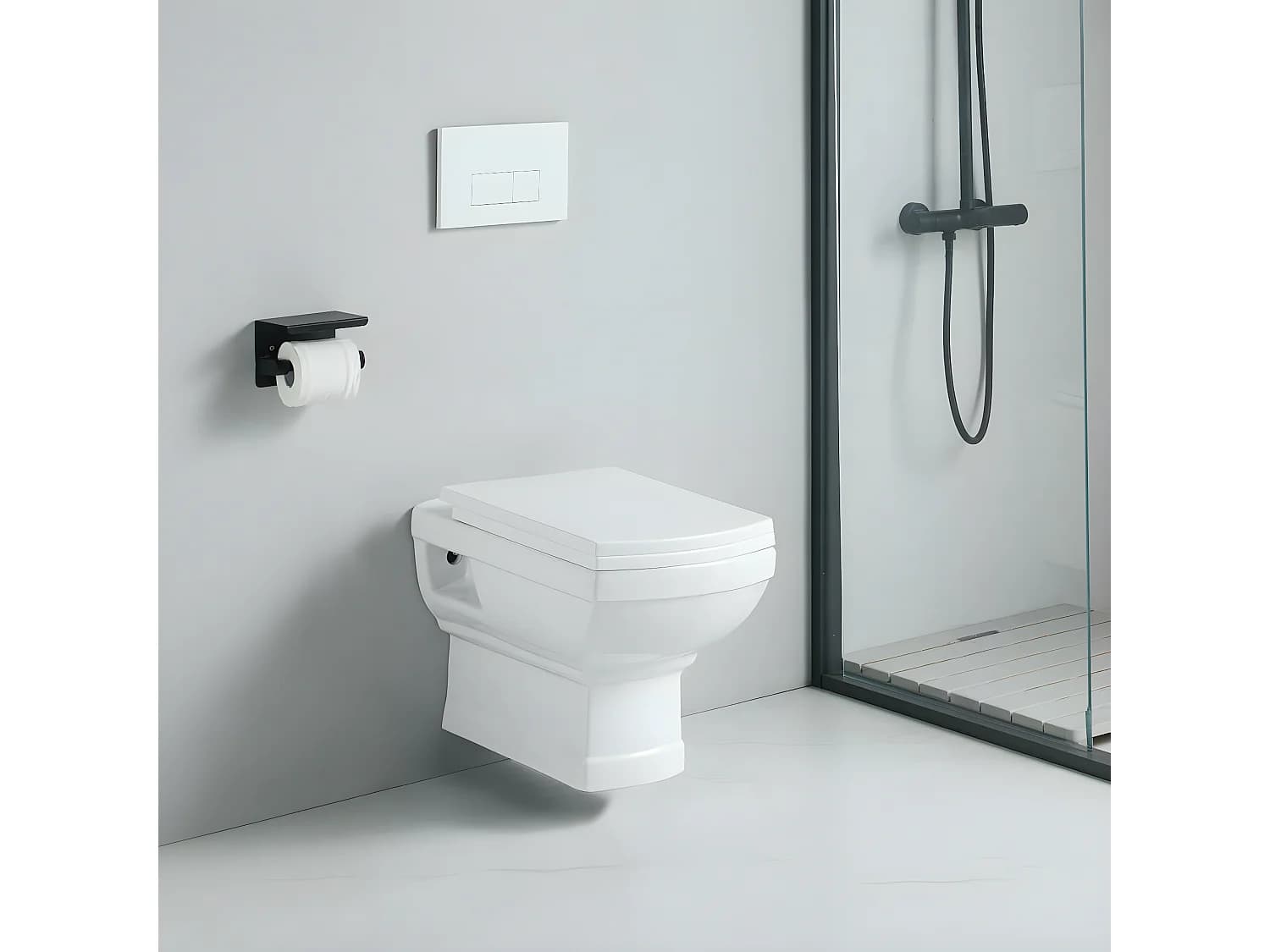 Cuvette WC suspendu rétro MECHELL en céramique