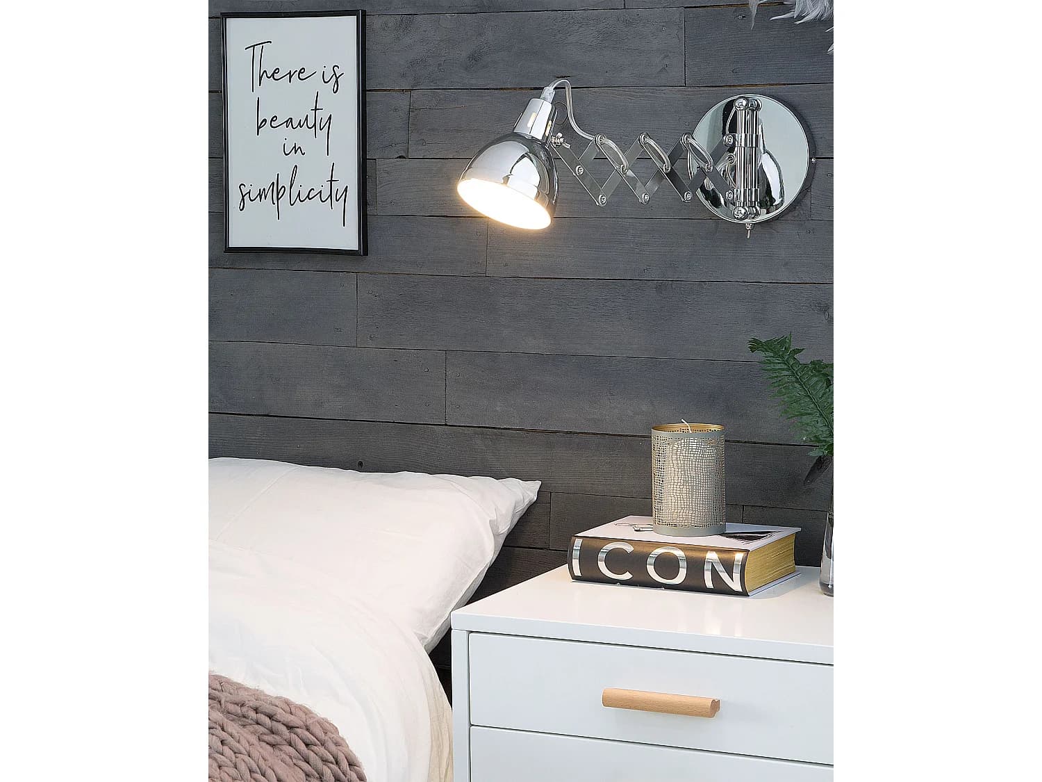 Lot de 2 lampes murales HARRINGTON Réglable Métal Argenté
