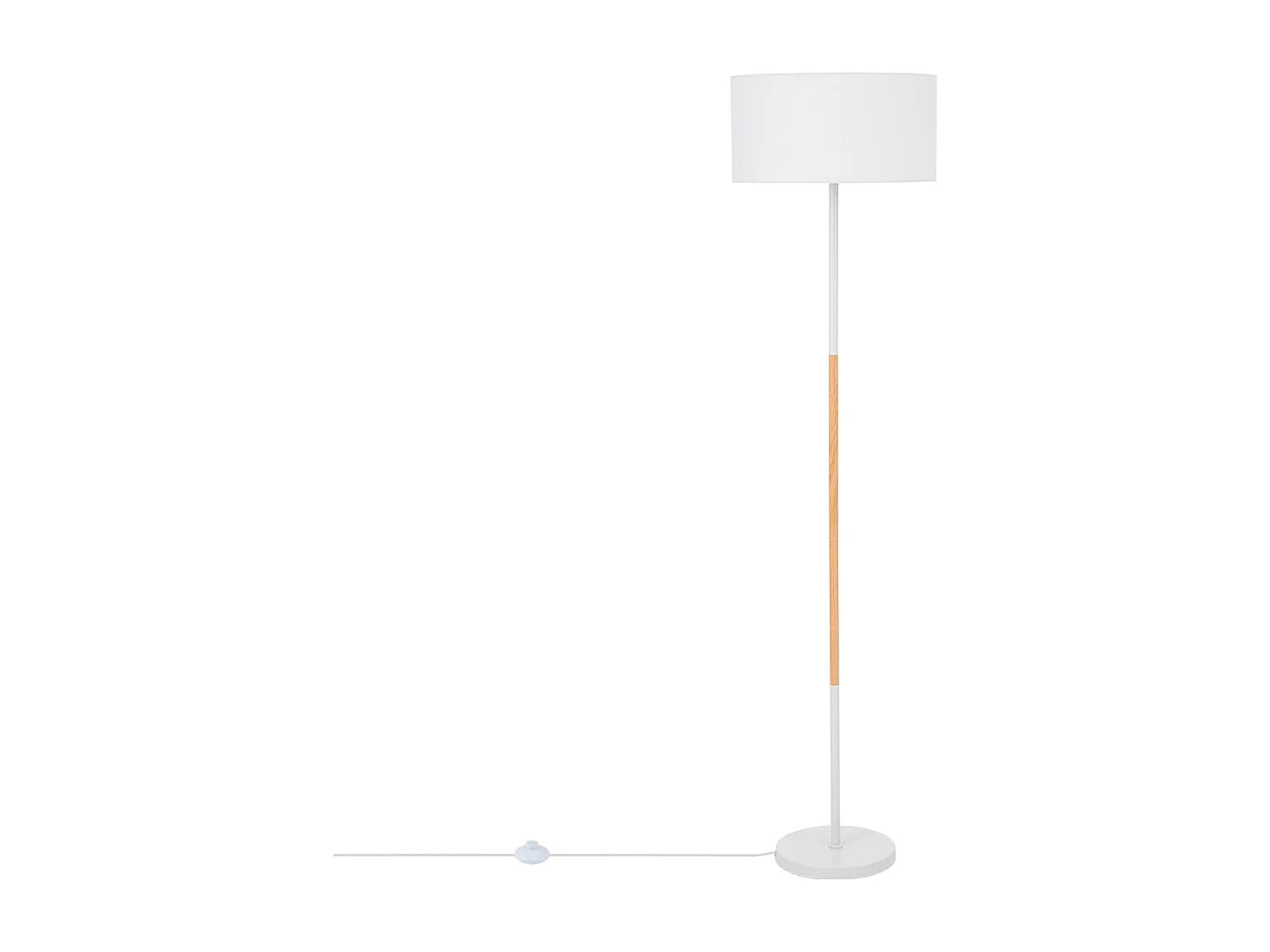 Lampadaire Bois et Métal Silinda Blanc
