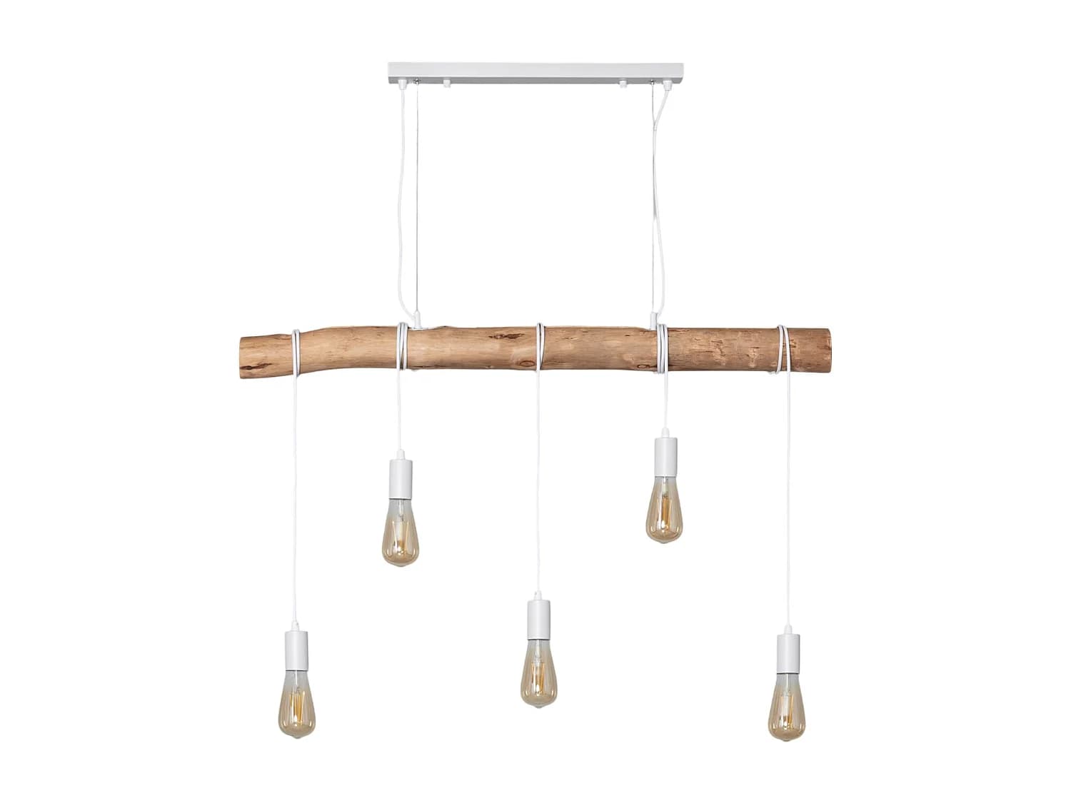 Suspension Métal et Bois Yagis Blanc