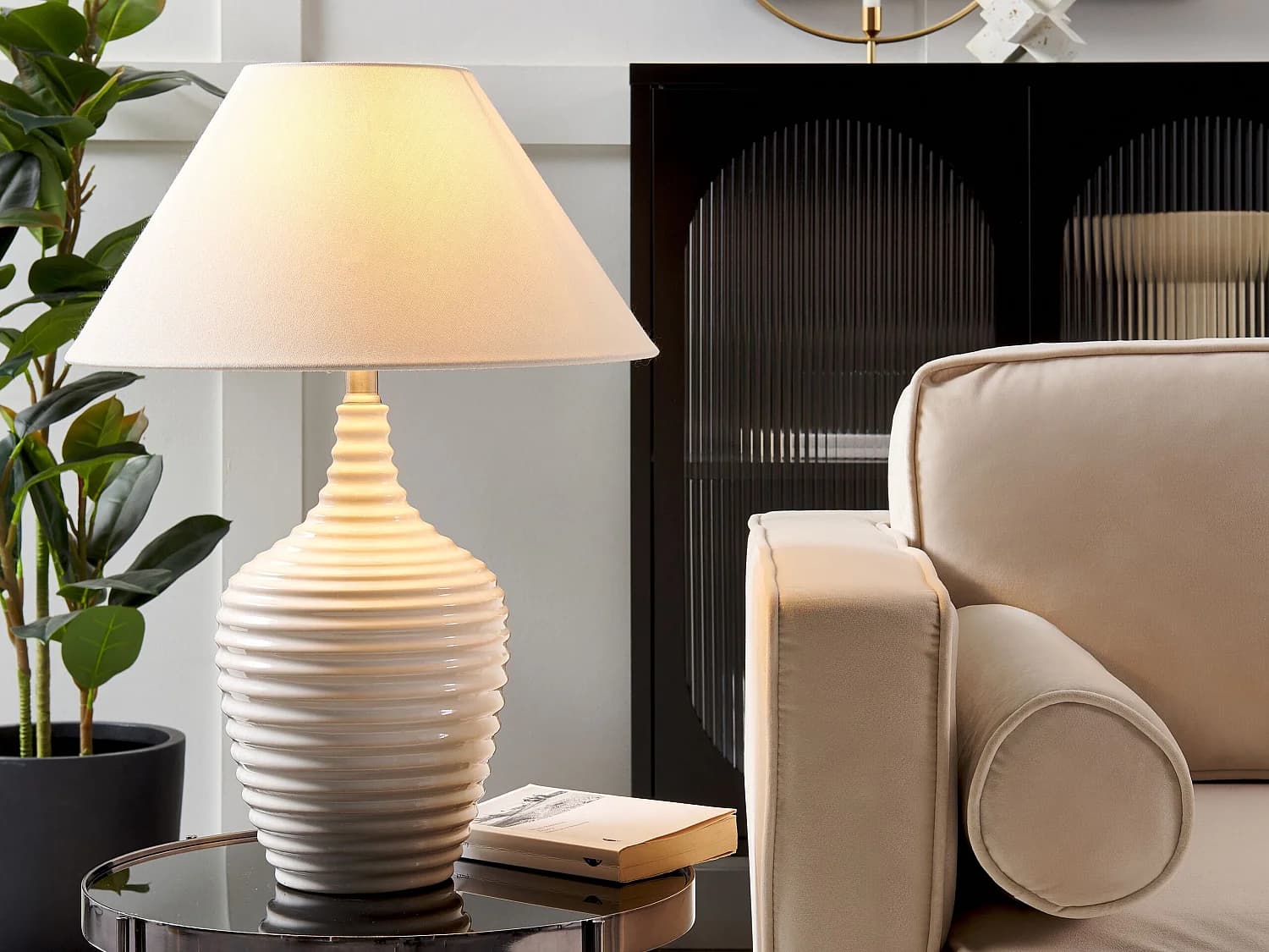 Lampe à poser CELESTE Céramique Beige