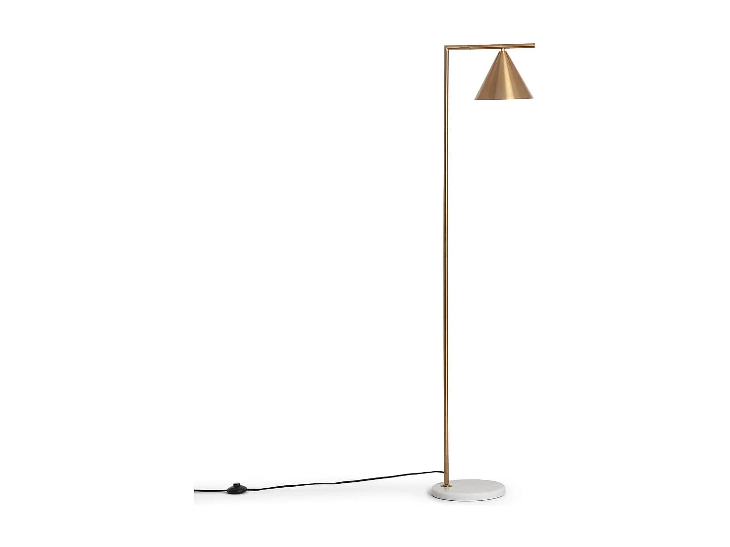 Lampadaire Marbre et Métal Tinos Doré