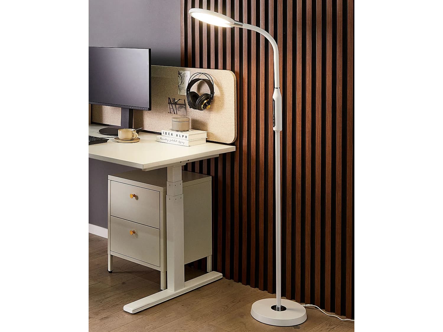 Lampadaire LED CASSIOPEIA Avec variateur Métal Blanc