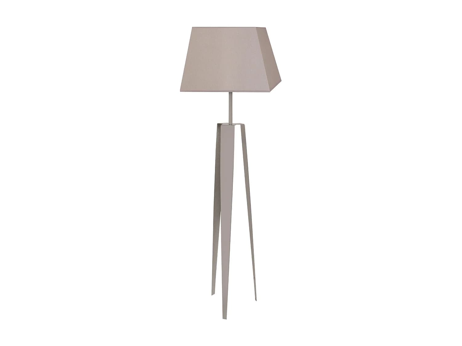 Lampadaire trepied tôle métal taupe150 cm.