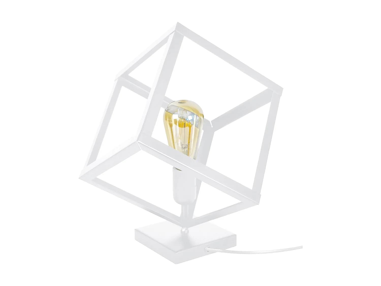 Lampe a Poser TOSEL ,métal,Blanc ,H37xD30xP30cm