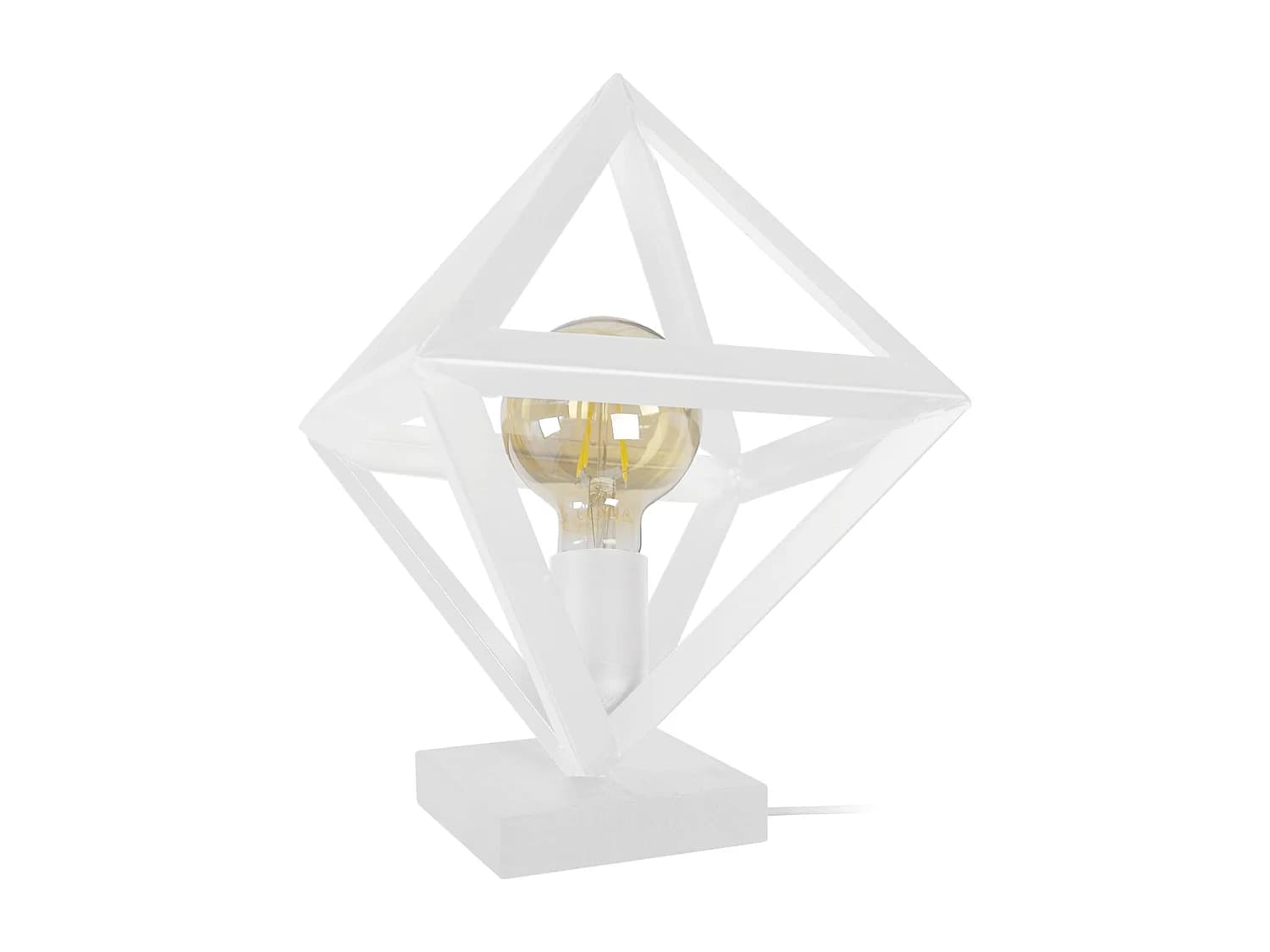 Lampe a Poser TOSEL ,métal,Blanc ,H30xD20xP20cm