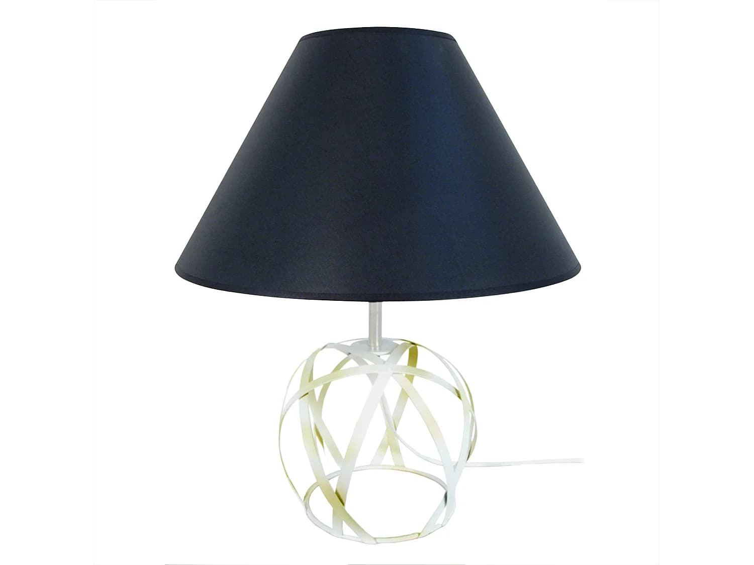 Lampe a Poser TOSEL ,métal,Blanc , H 57xD35x P 35cm