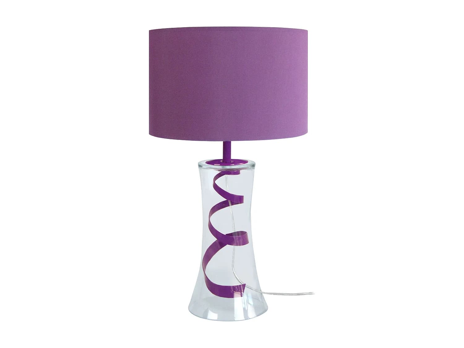 Lampe de Chevet TOSEL ,verre,Violet ,H30xD25xP25cm
