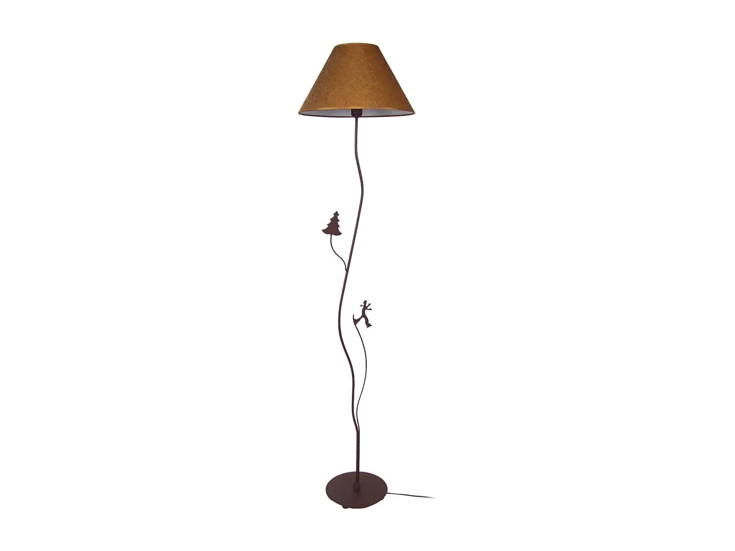 Lampadaire TOSEL ,métal,Marron,H165xD40xP40cm