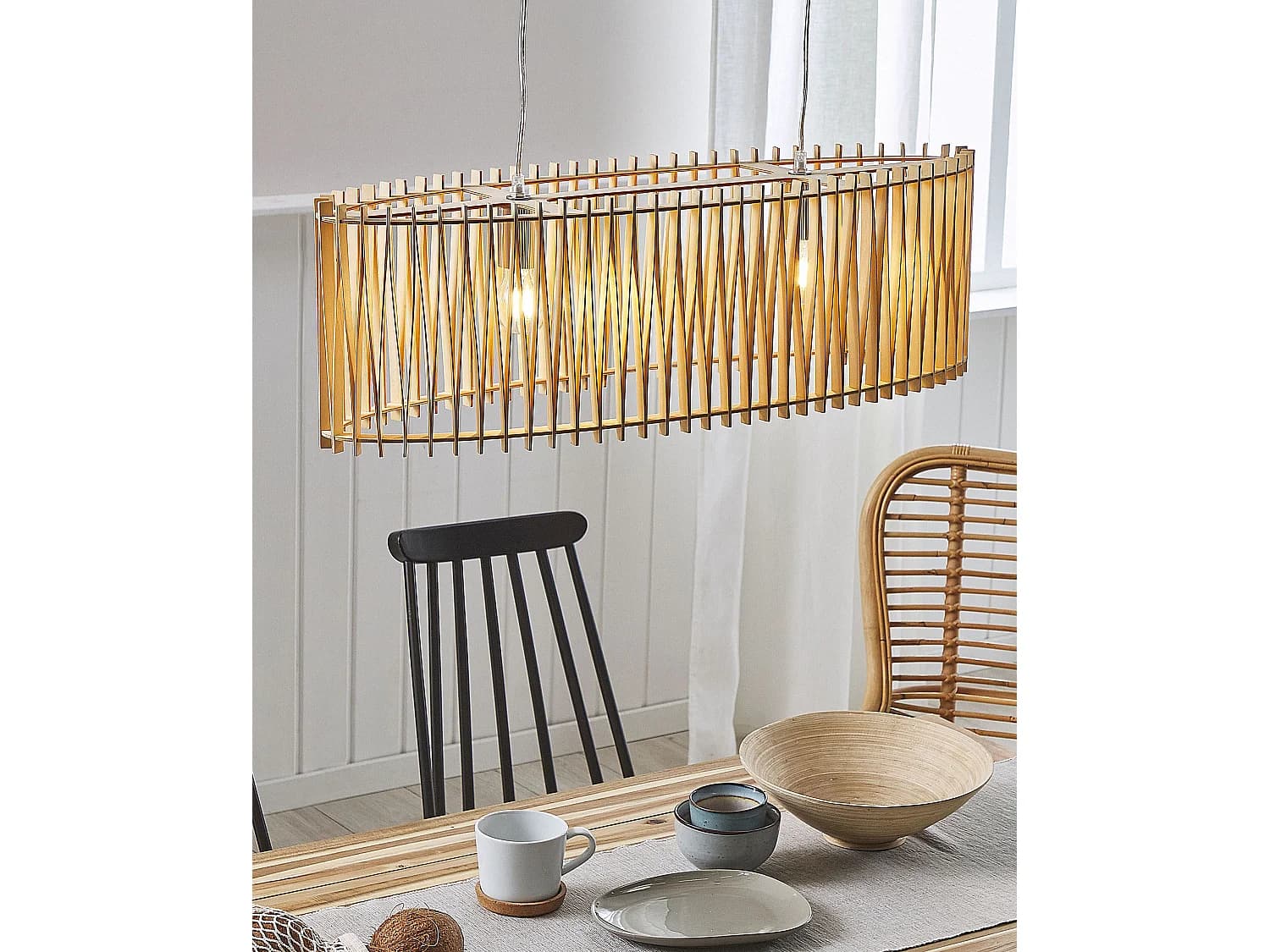 Lampe suspension CHARI Marron clair