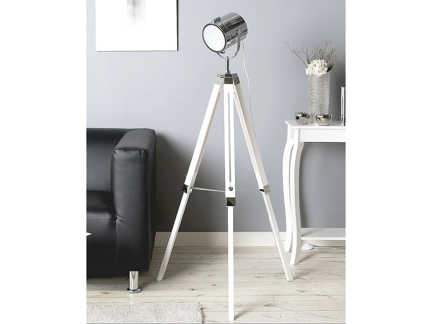Lampadaire ALZETTE Bois de pin Blanc