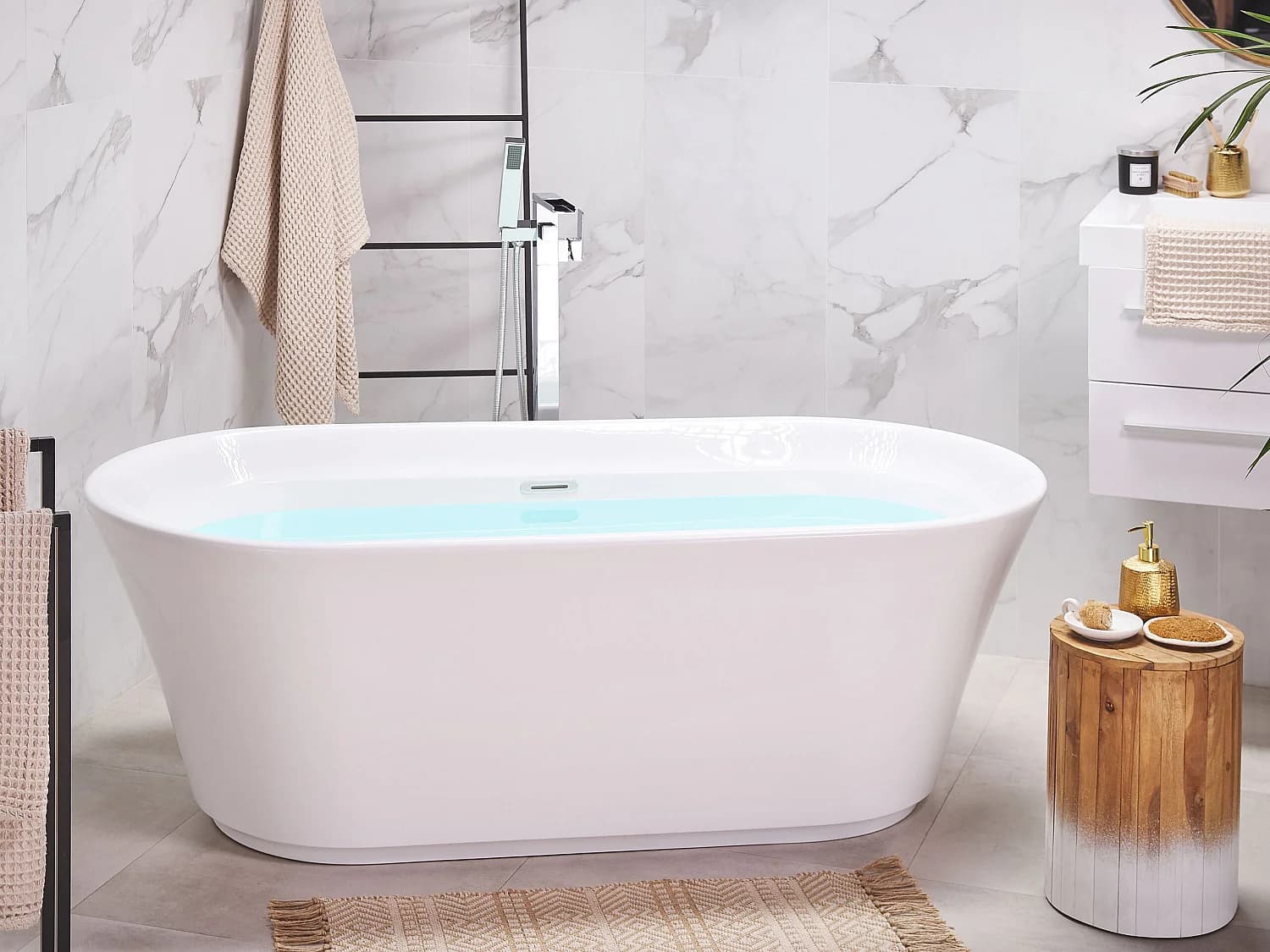 Baignoire îlot OVALLE 170 x 80 cm Blanc
