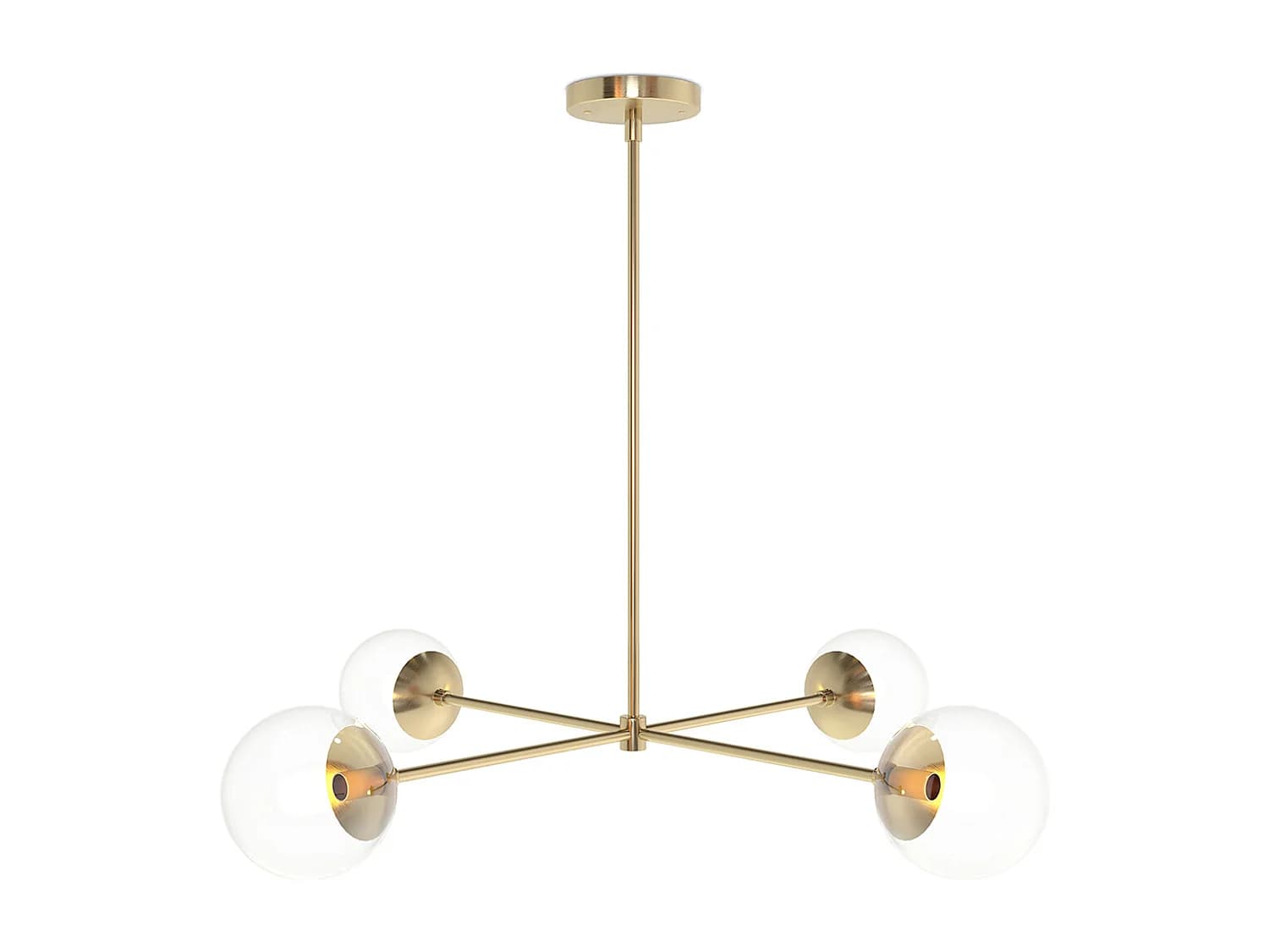 Lustre de plafond doré - Suspension design - 4 bras - Luba Doré