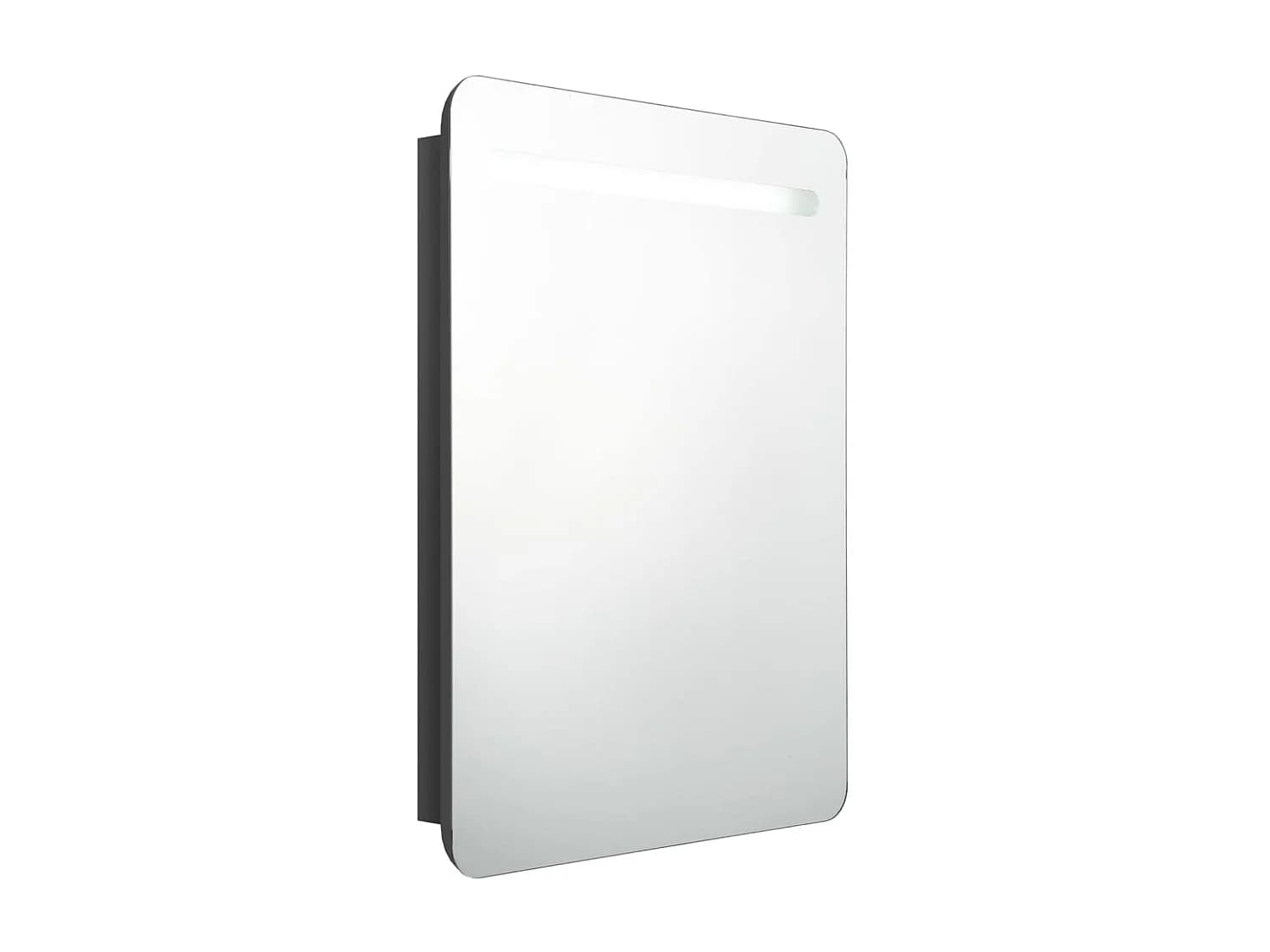Armoire de salle de bain à miroir LED Noir brillant 60x11x80
