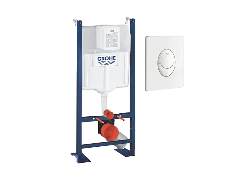 Bâti-support autoportant GROHE Rapid SL Project 1.13 M + Plaque commande GROHE Skate Air blanc alpin