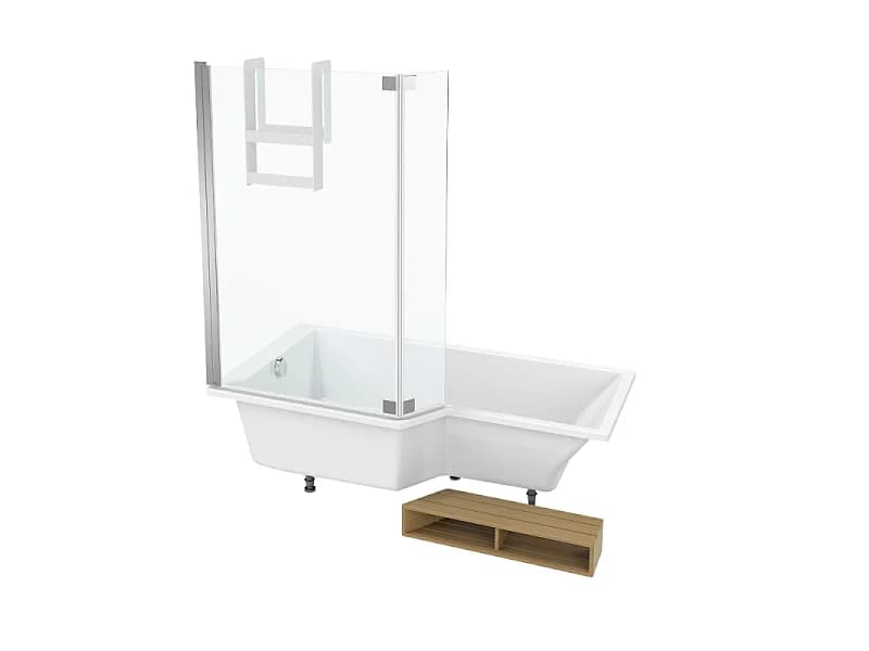 Pack baignoire bain douche 170 x 90 JACOB DELAFON Neo version gauche + pare bain chromé